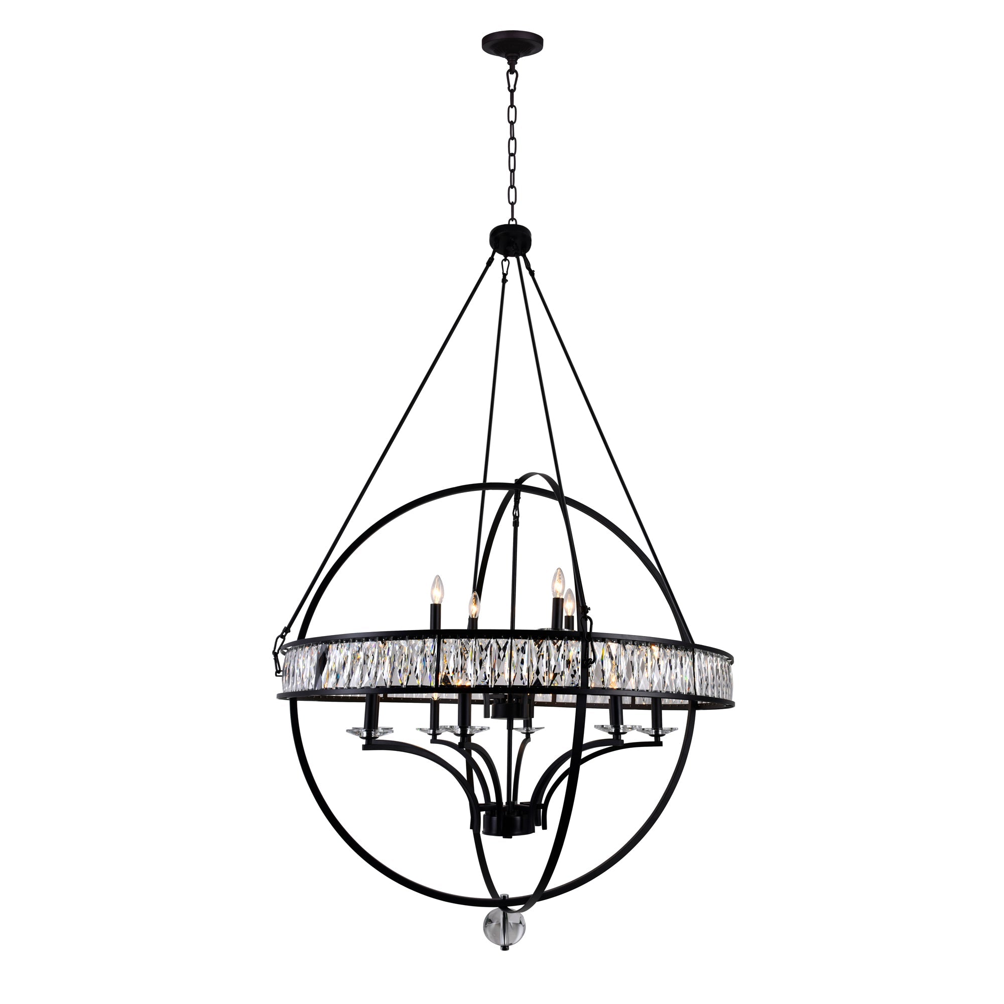 Arkansas 12 Light Black Chandelier - CWI Lighting