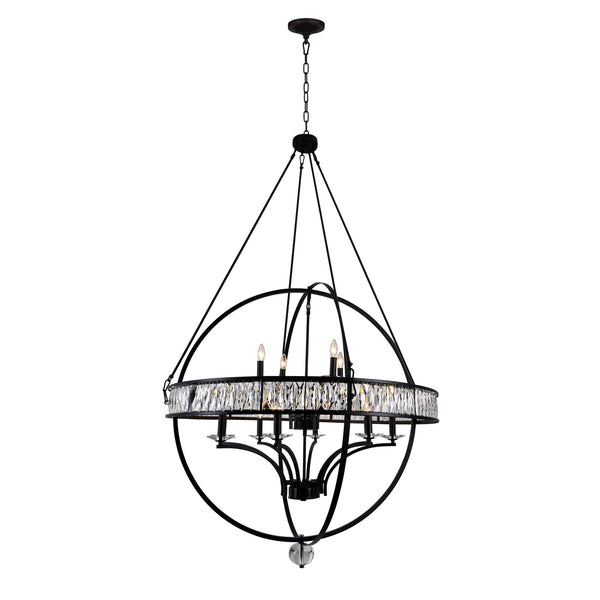Arkansas 12 Light Black Chandelier - CWI Lighting