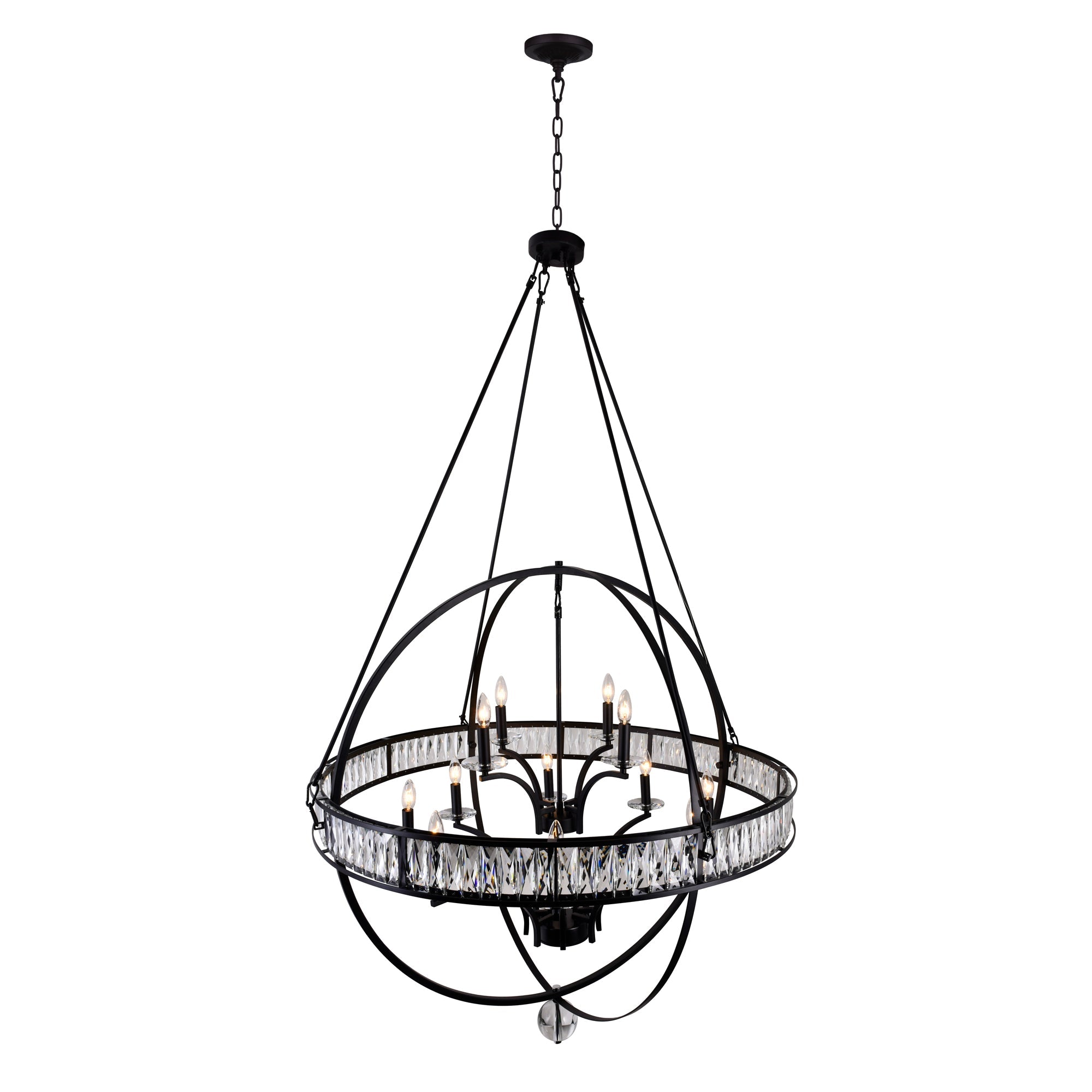 Arkansas 12 Light Black Chandelier - CWI Lighting