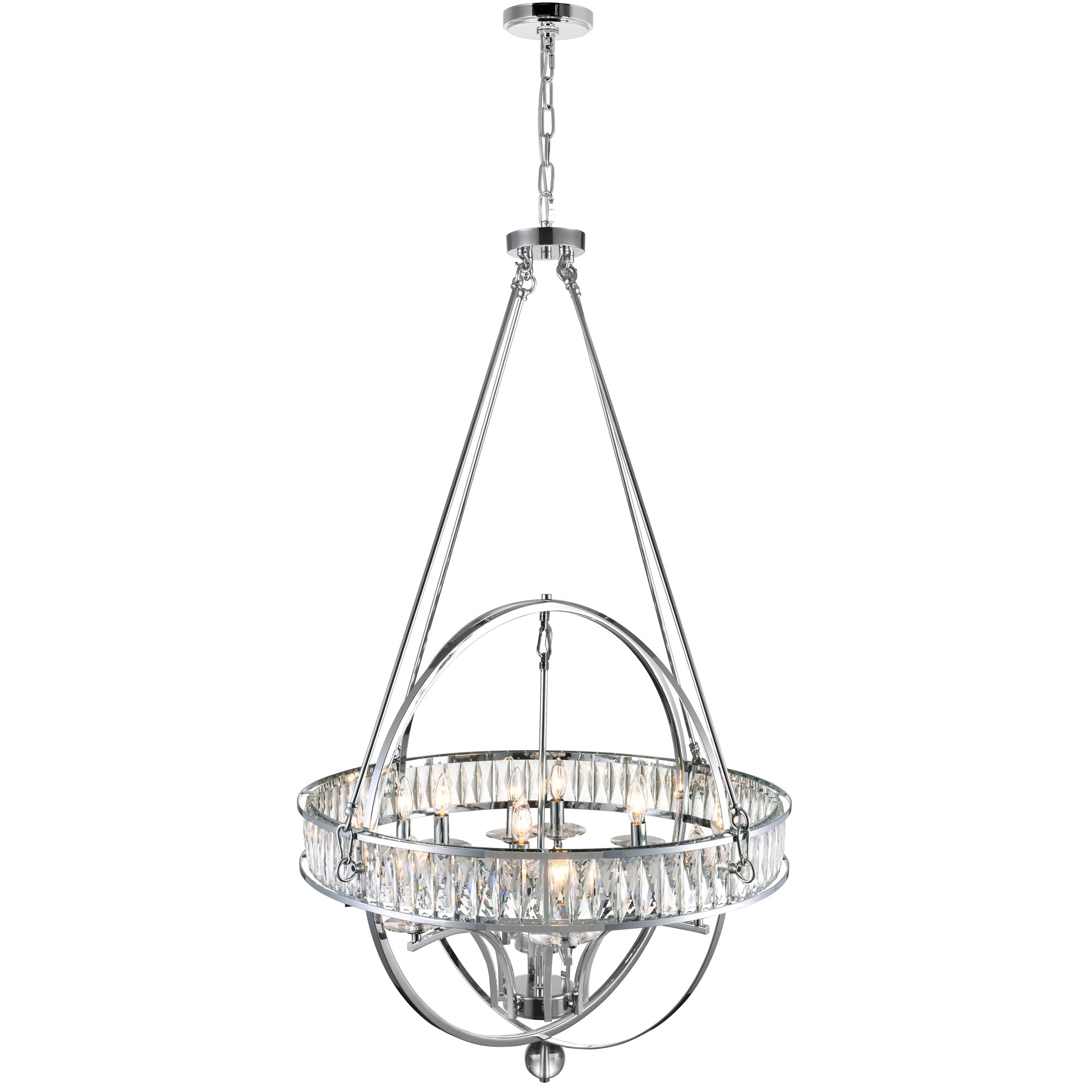 Arkansas 12 Light Chrome Chandelier - CWI Lighting