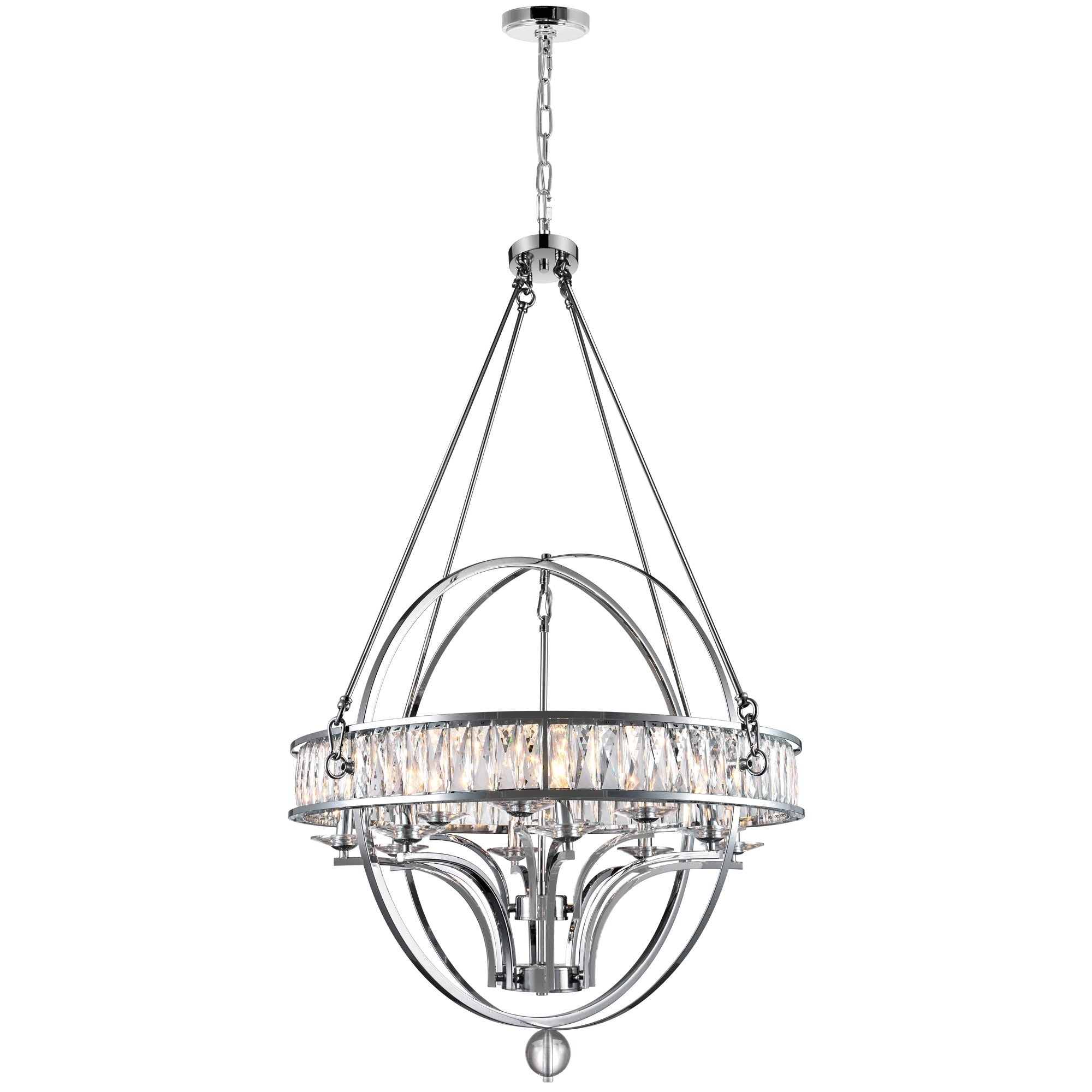 Arkansas 12 Light Chrome Chandelier - CWI Lighting
