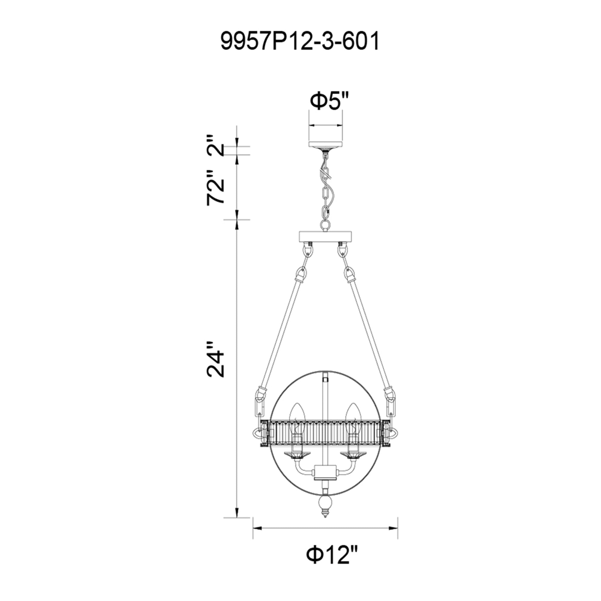 Arkansas 3 Light Mini Chandelier - CWI Lighting