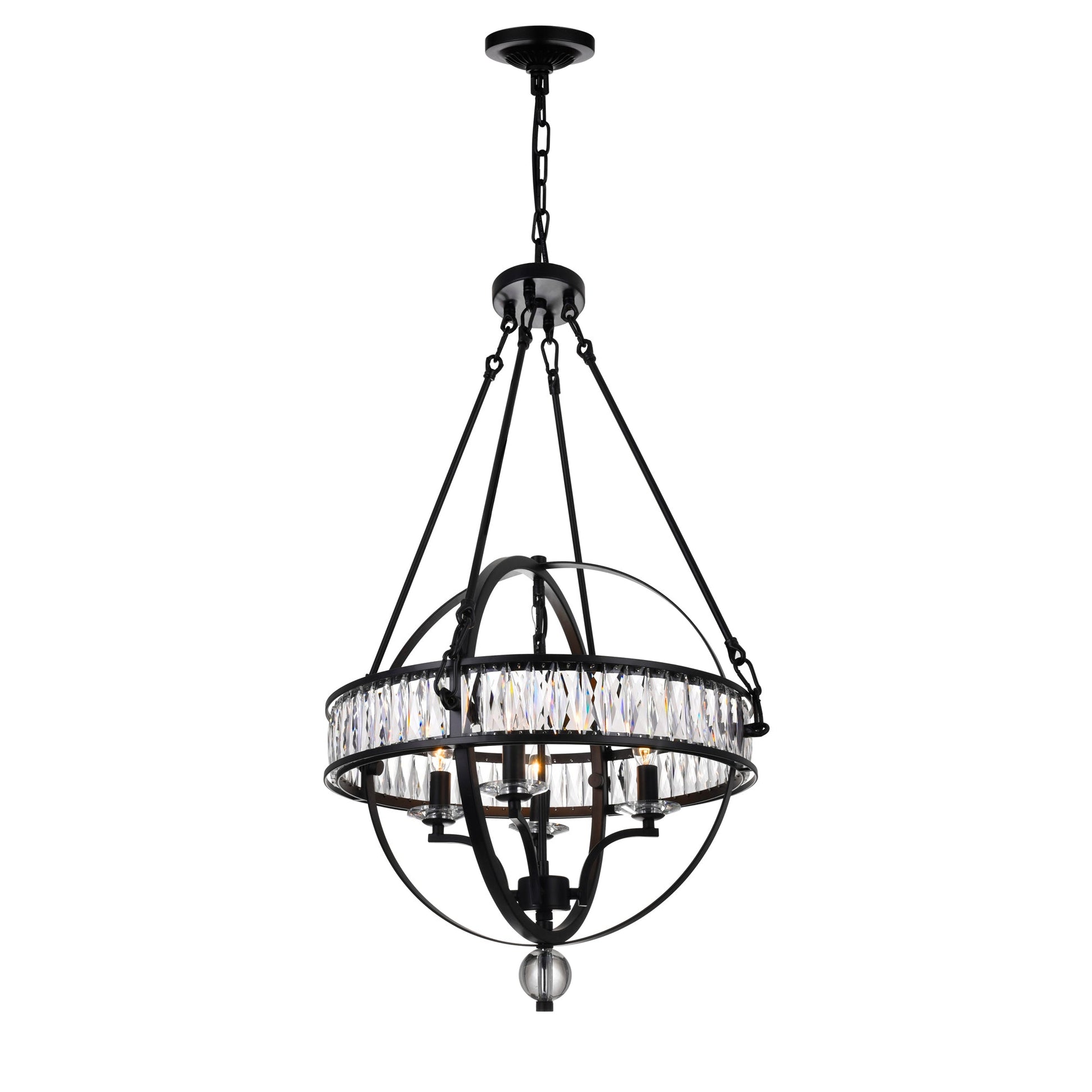 Arkansas 4 Light Black Chandelier - CWI Lighting