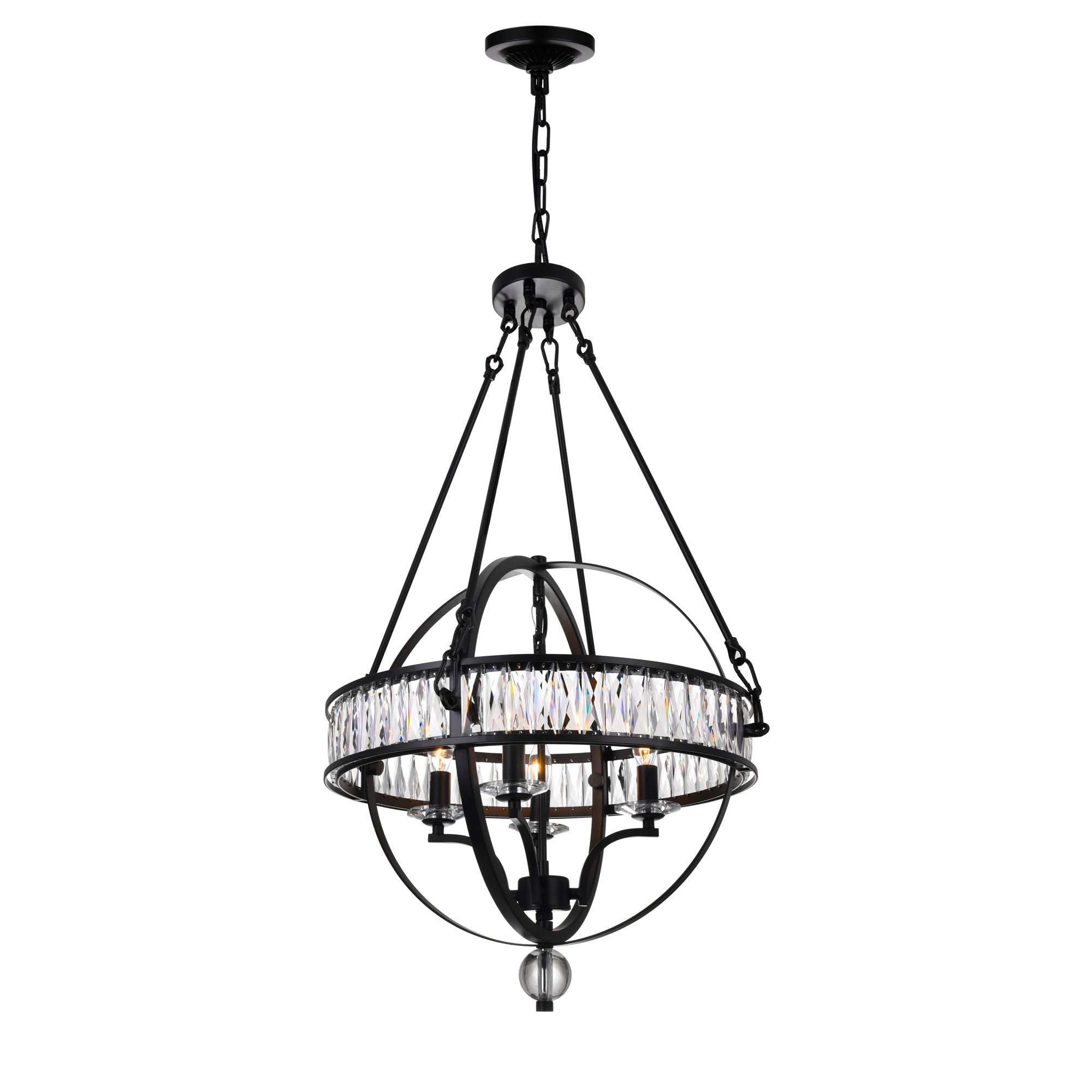 Arkansas 4 Light Black Chandelier - CWI Lighting