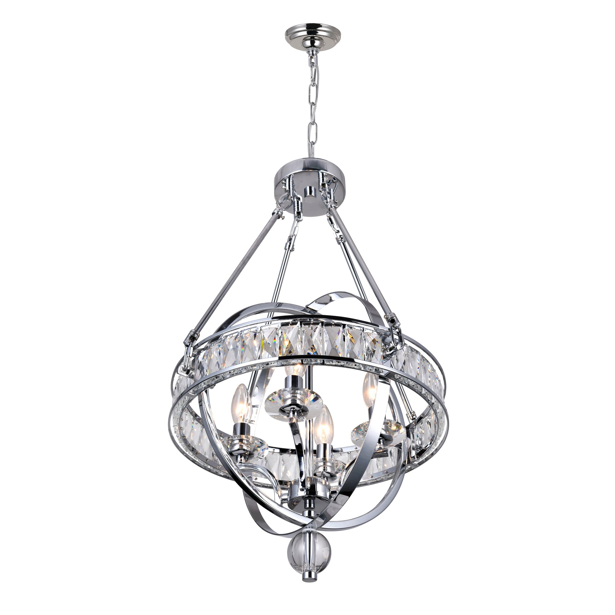 Arkansas 4 Light Chandelier With Chrome Finish - CWI Lighting