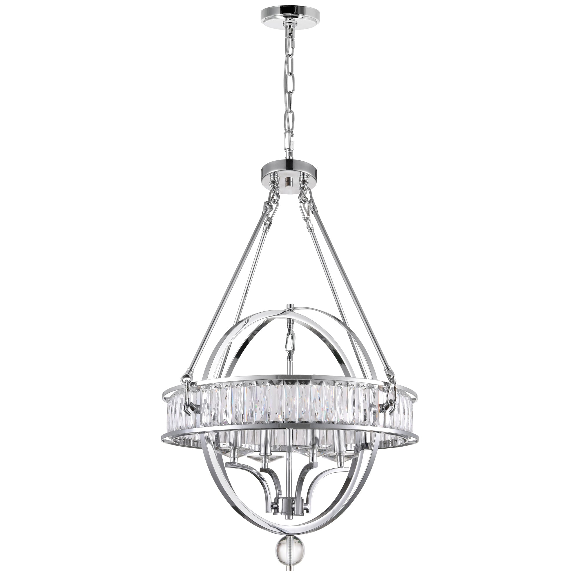 Arkansas 4 Light Chrome Chandelier - CWI Lighting