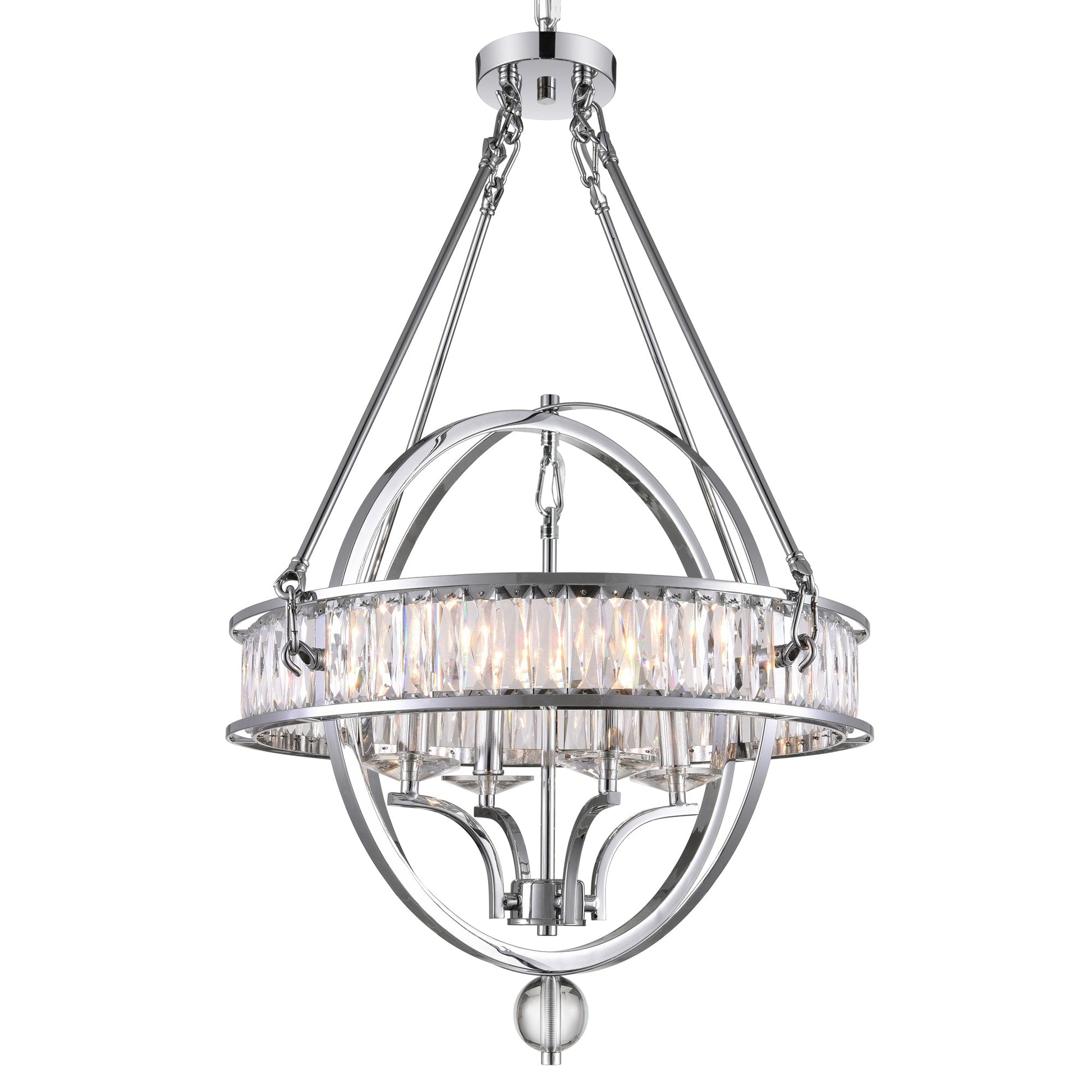 Arkansas 4 Light Chrome Chandelier - CWI Lighting