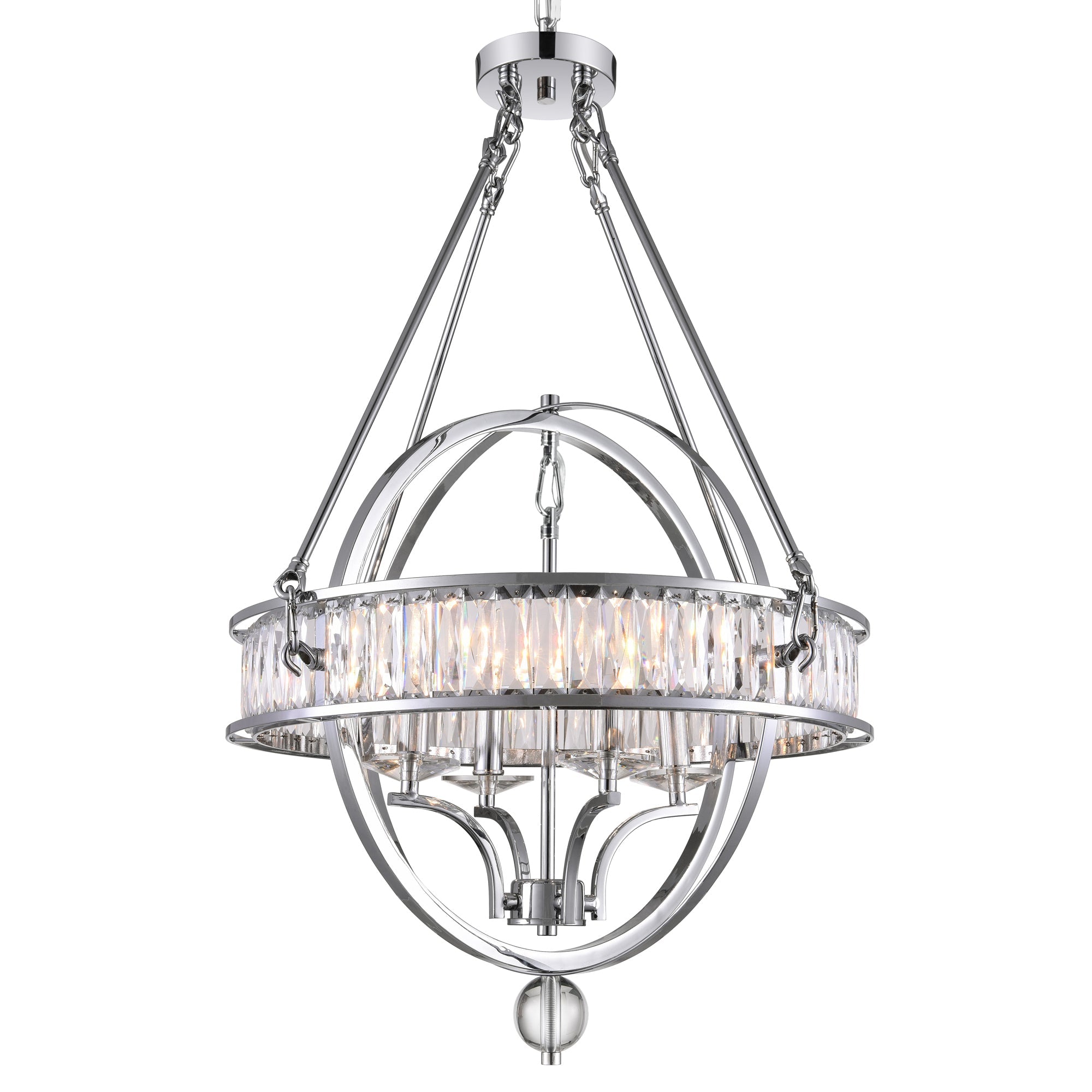 Arkansas 4 Light Chrome Chandelier - CWI Lighting