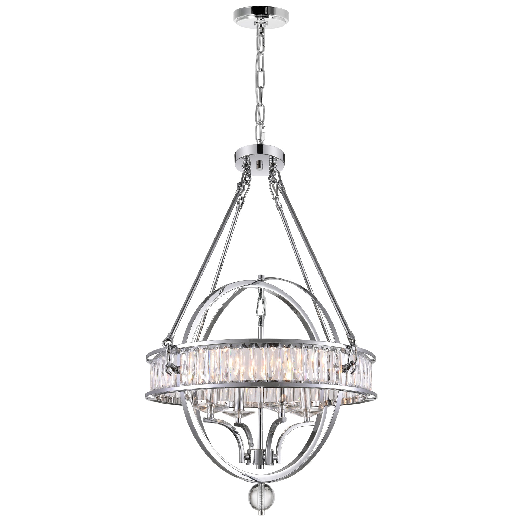 Arkansas 4 Light Chrome Chandelier - CWI Lighting