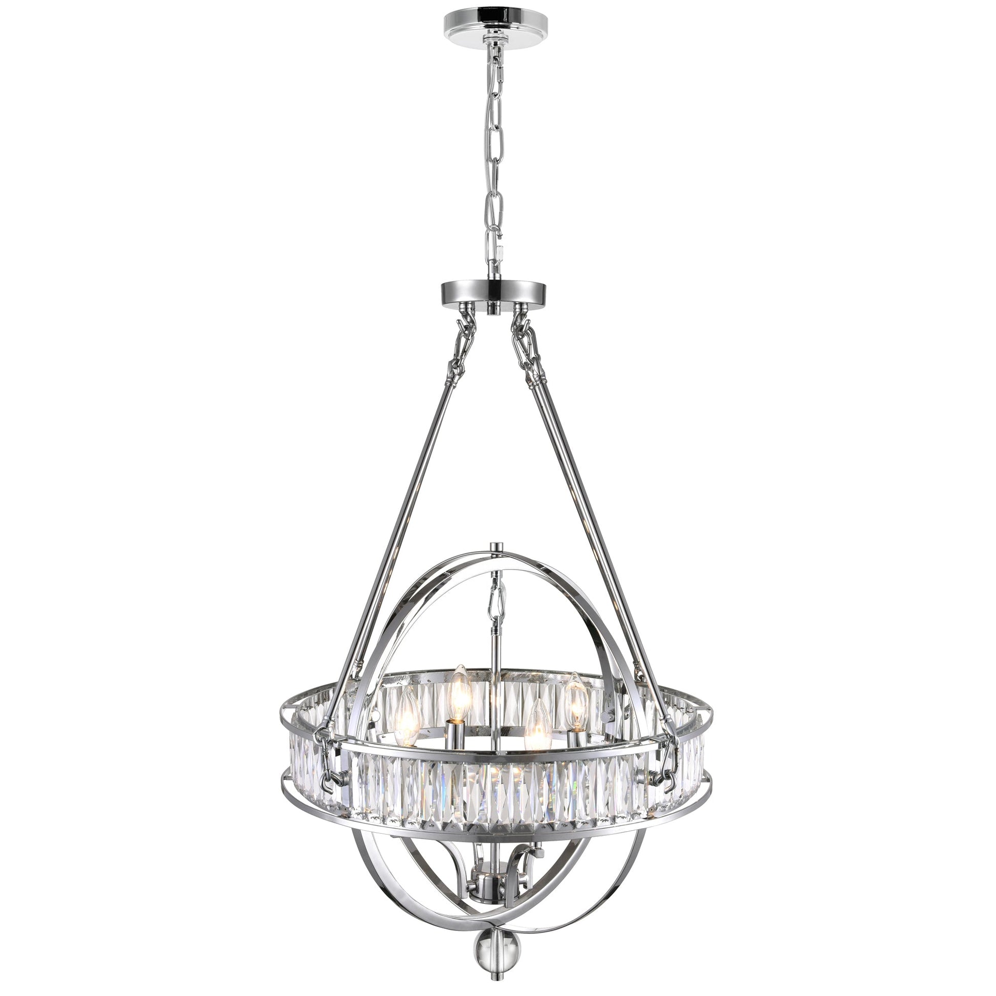 Arkansas 4 Light Chrome Chandelier - CWI Lighting