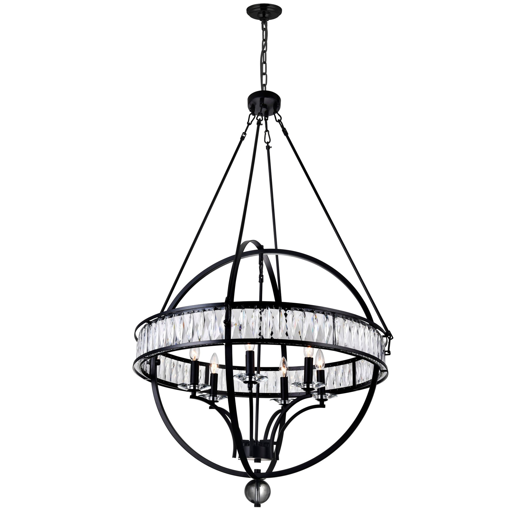 Arkansas 6 Light Black Chandelier - CWI Lighting