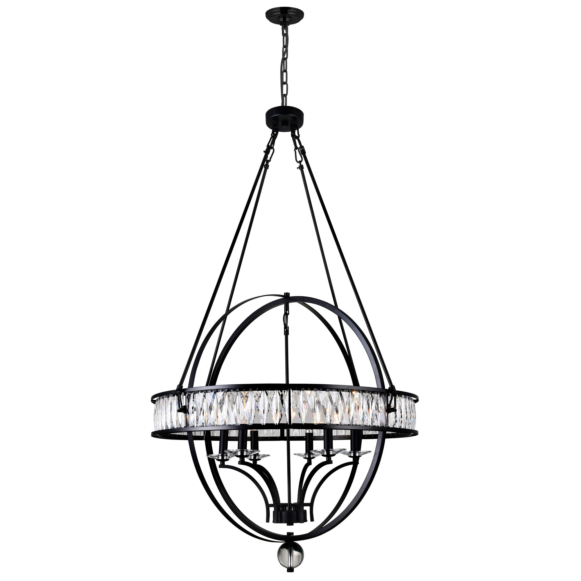 Arkansas 6 Light Black Chandelier - CWI Lighting