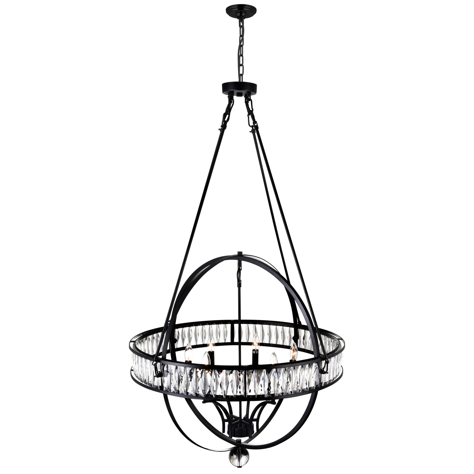 Arkansas 6 Light Black Chandelier - CWI Lighting
