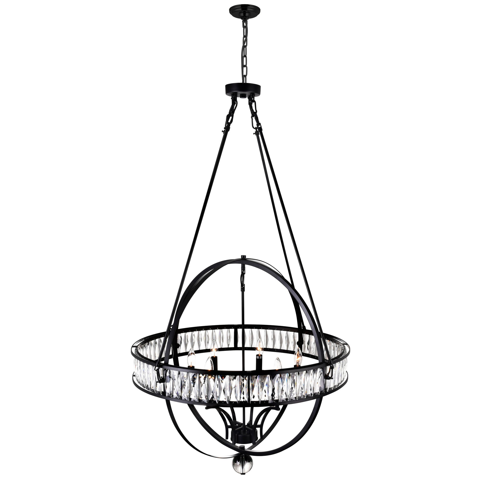 Arkansas 6 Light Black Chandelier - CWI Lighting