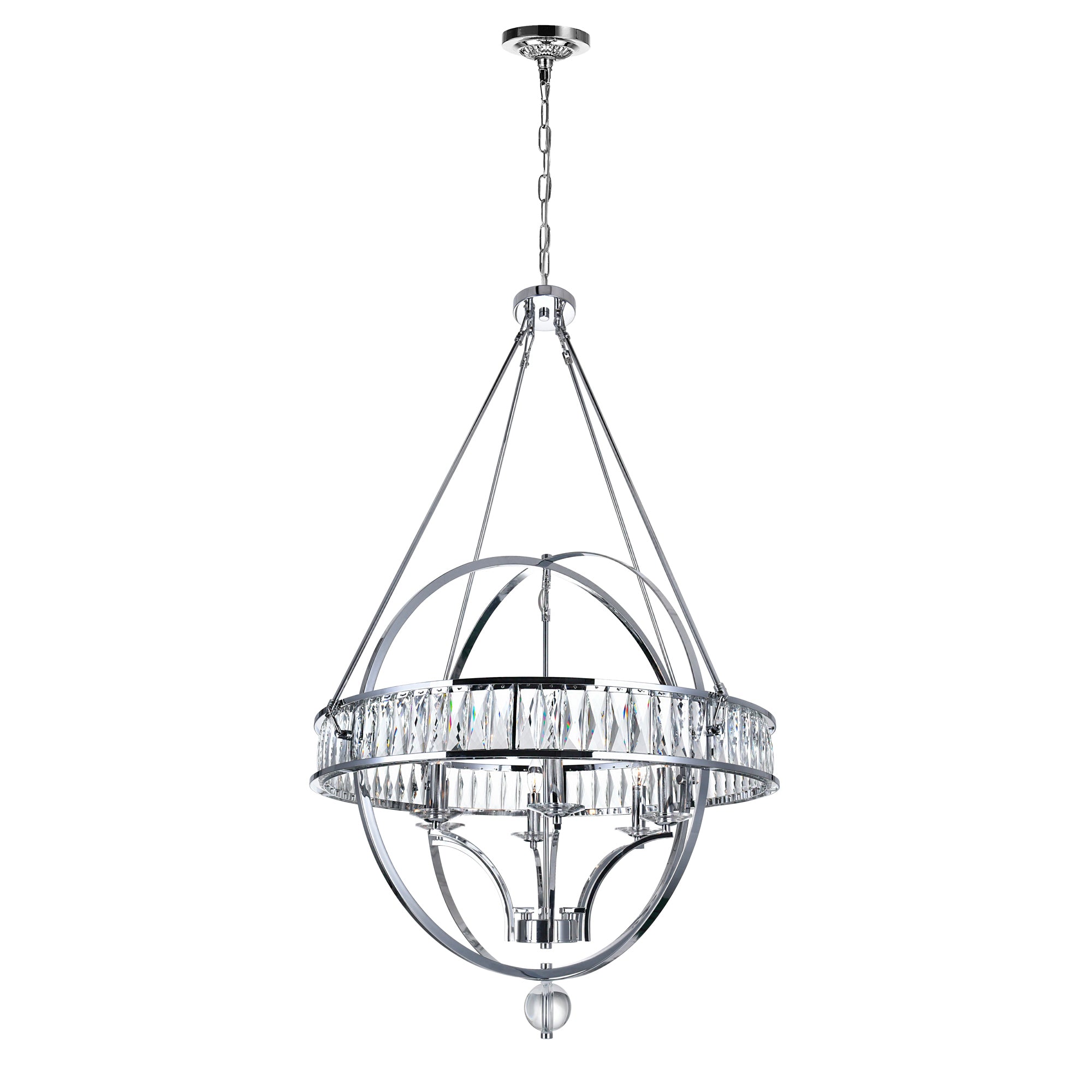 Arkansas 6 Light Chrome Chandelier - CWI Lighting