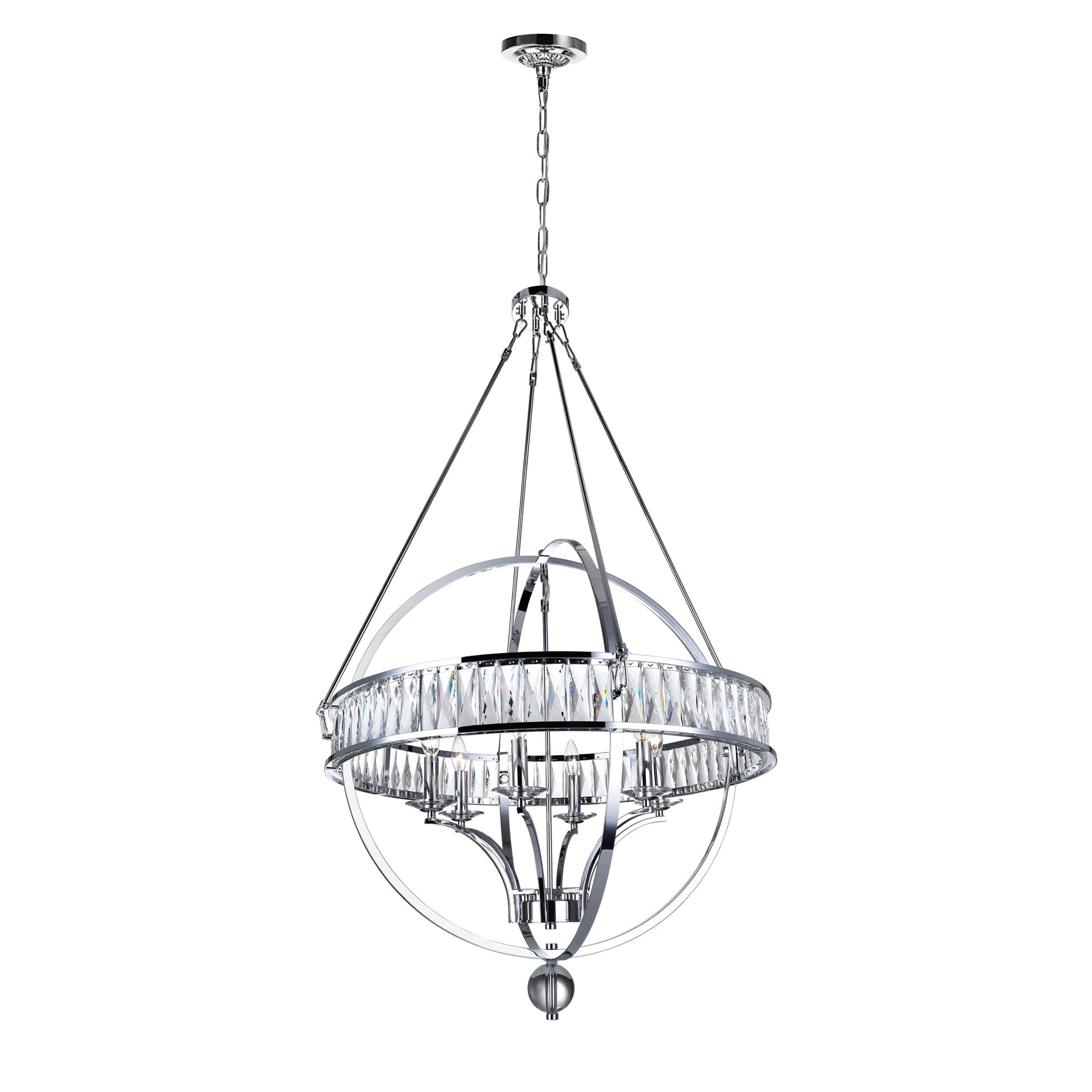Arkansas 6 Light Chrome Chandelier - CWI Lighting