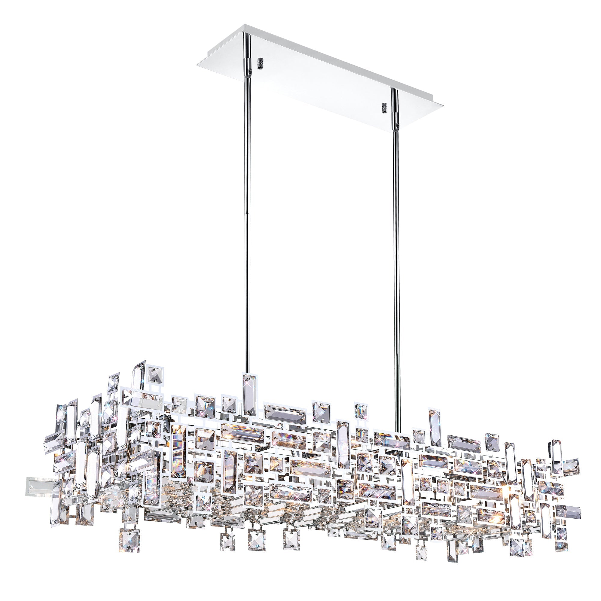Arley 12 Light Chrome Island Chandelier - CWI Lighting