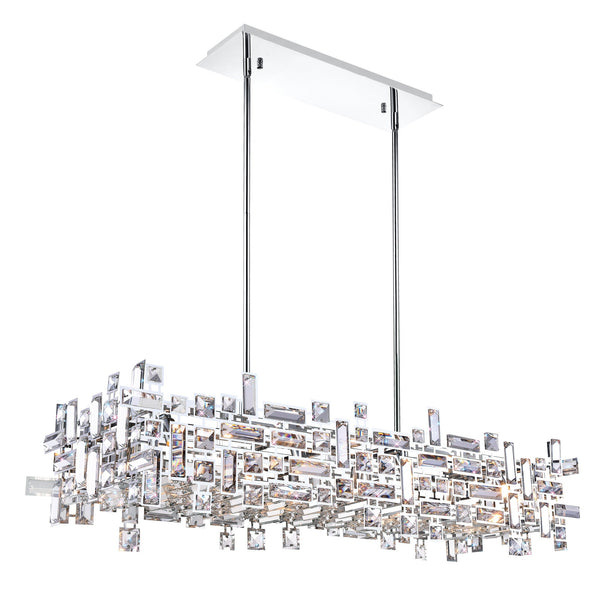 Arley 12 Light Chrome Island Chandelier - CWI Lighting