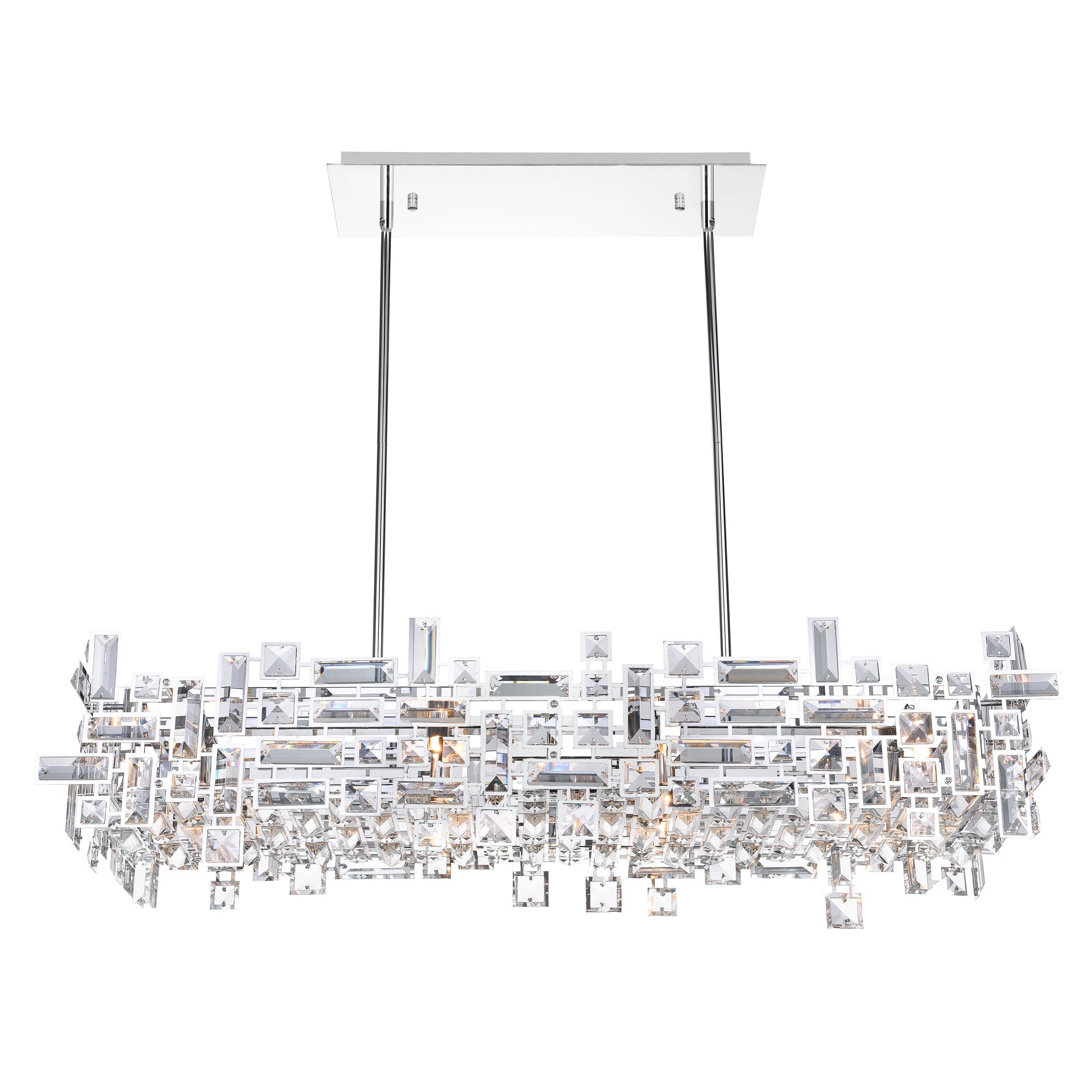 Arley 12 Light Chrome Island Chandelier - CWI Lighting