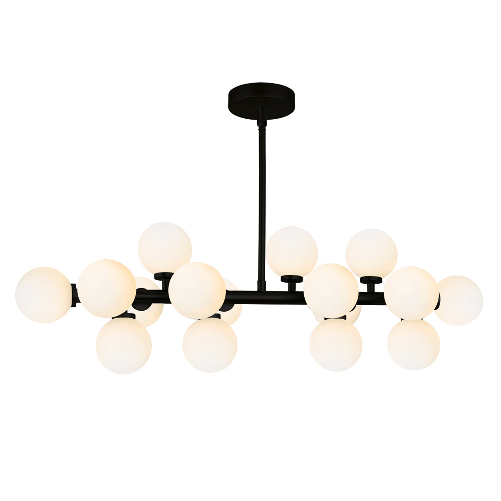 Arya 16 Light Black Chandelier - CWI Lighting