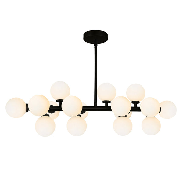 Arya 16 Light Black Chandelier - CWI Lighting