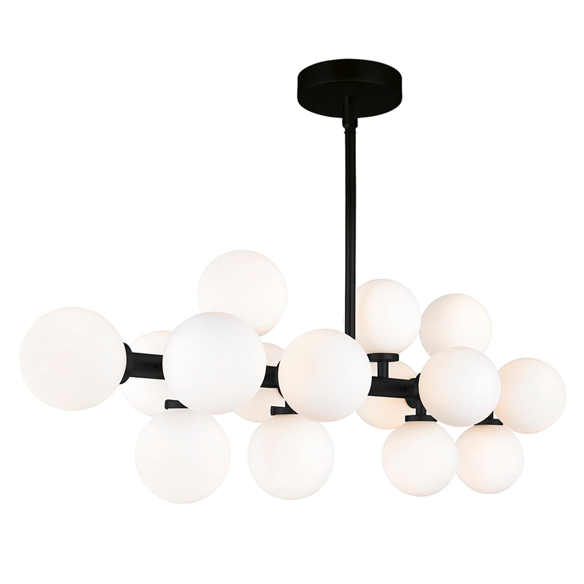 Arya 16 Light Black Chandelier - CWI Lighting