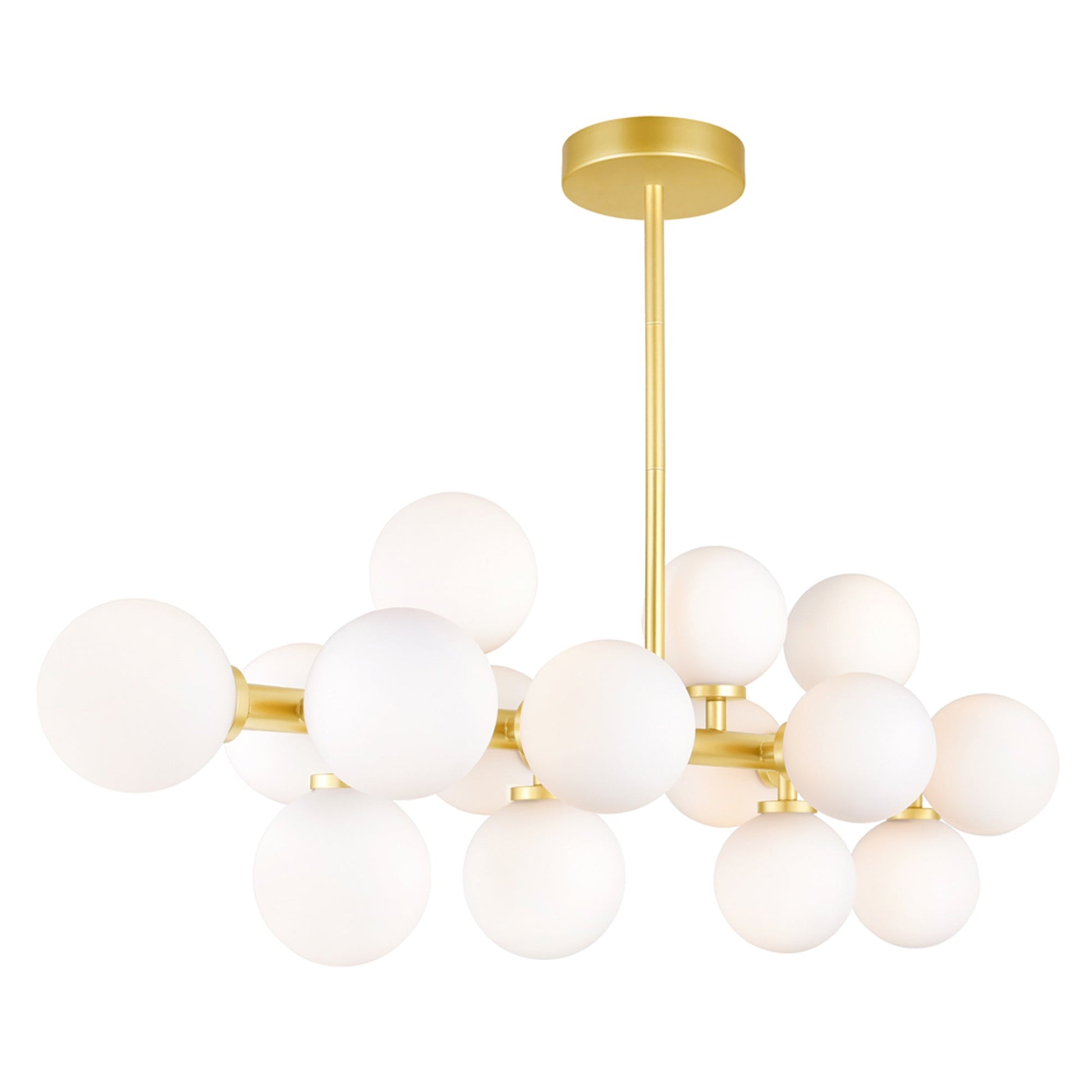 Arya 16 Light Satin Gold Chandelier - CWI Lighting