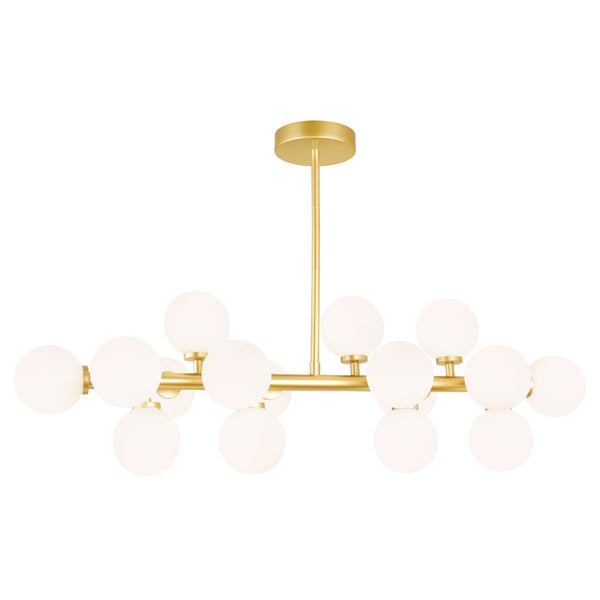 Arya 16 Light Satin Gold Chandelier - CWI Lighting