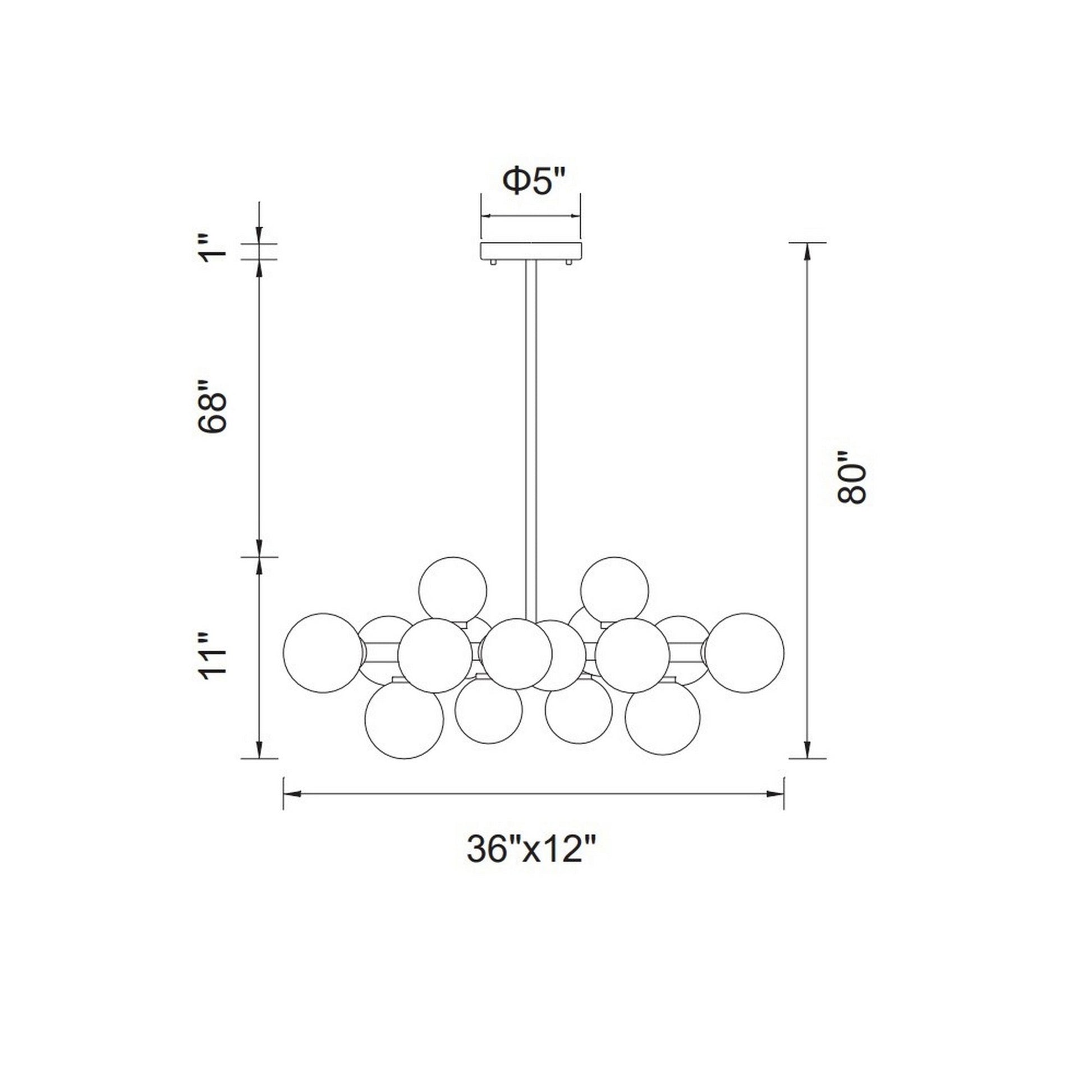 Arya 16 Light Satin Gold Chandelier - CWI Lighting
