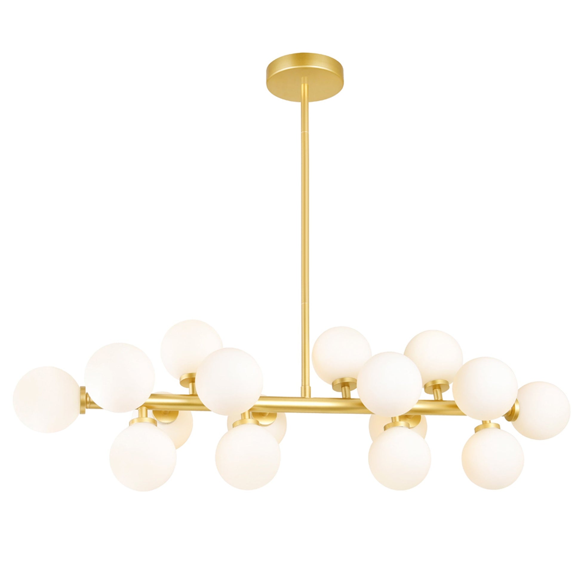 Arya 16 Light Satin Gold Chandelier - CWI Lighting
