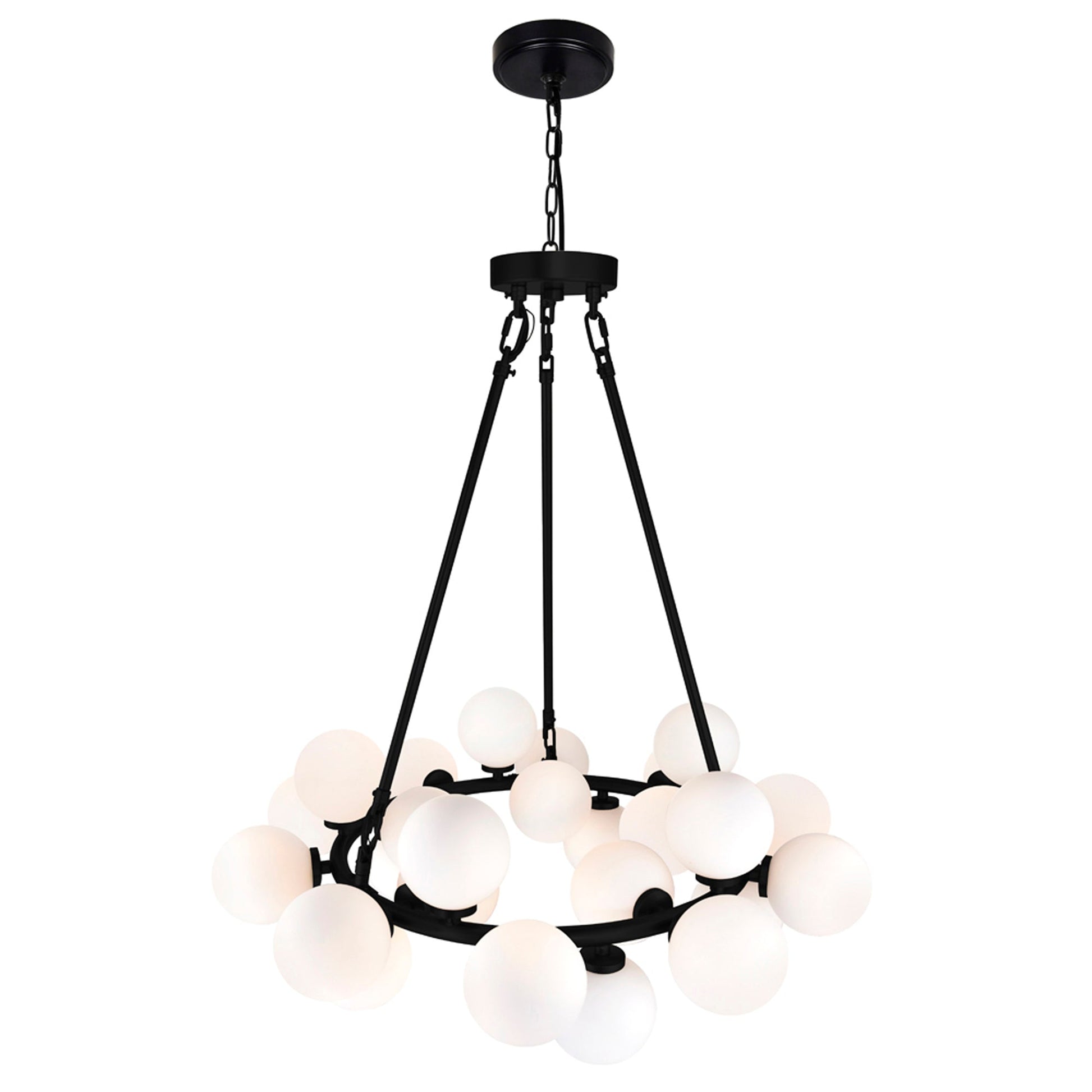Arya 25 Light Black Chandelier - CWI Lighting