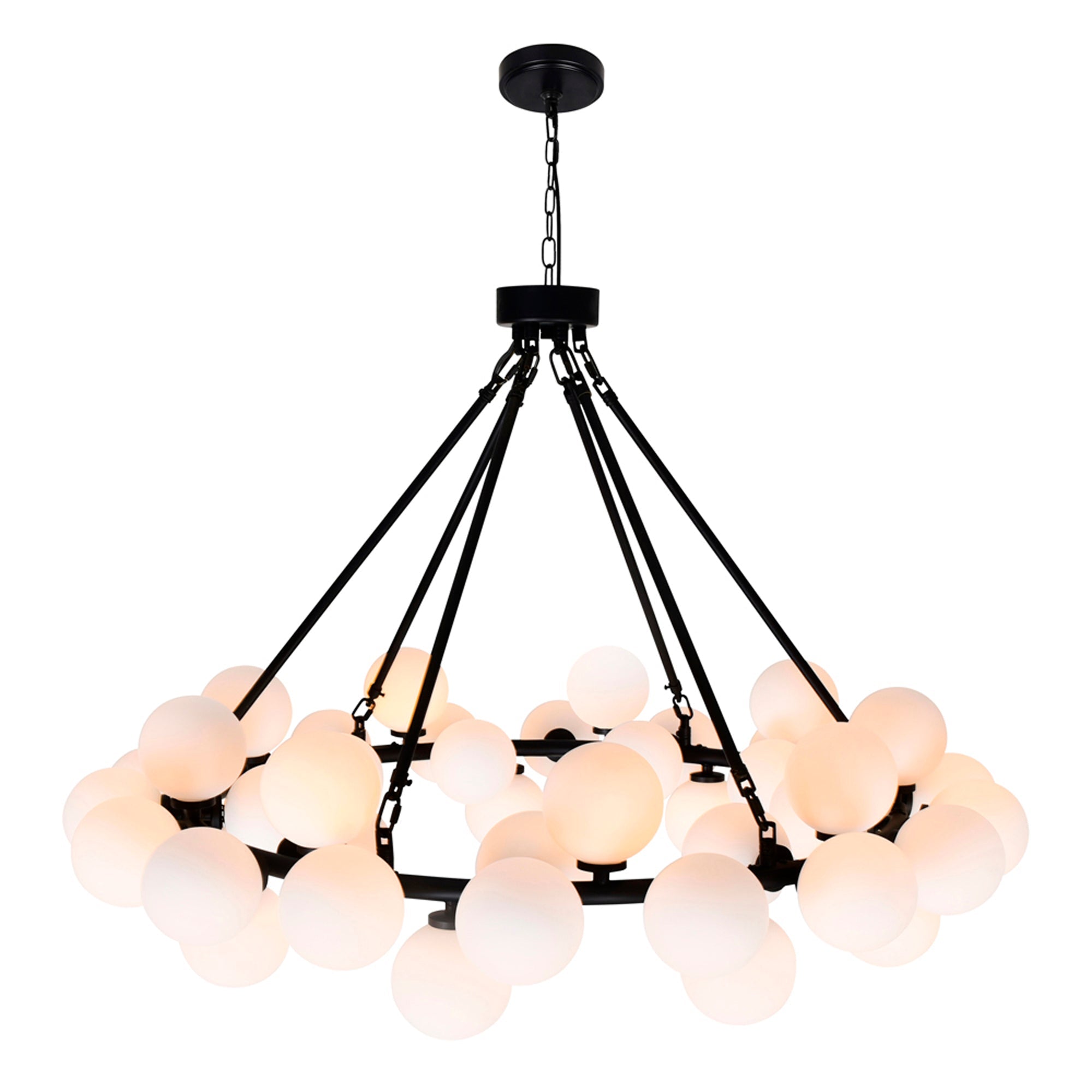 Arya 45 Light Black Chandelier - CWI Lighting