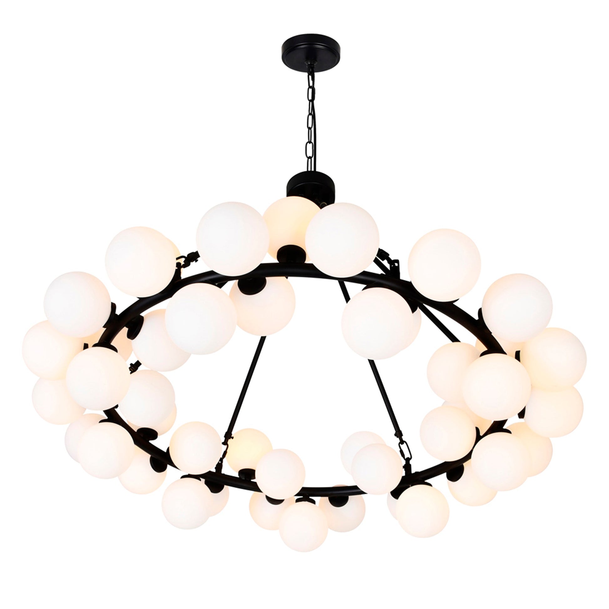 Arya 45 Light Black Chandelier - CWI Lighting