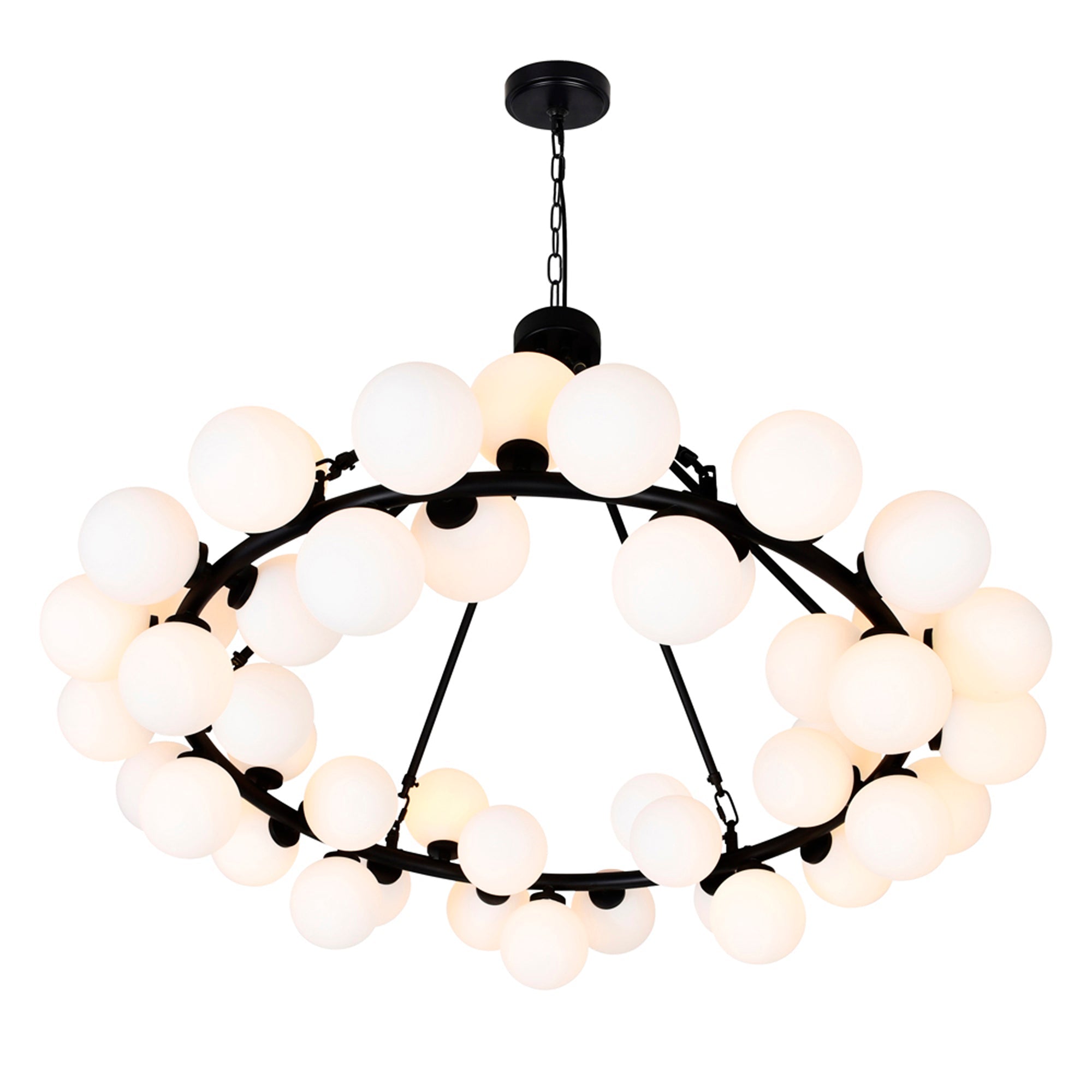 Arya 45 Light Black Chandelier - CWI Lighting