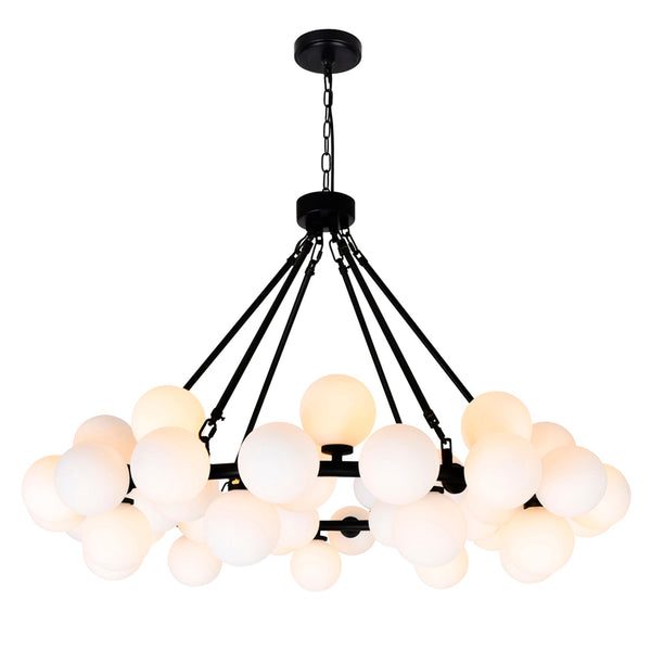 Arya 45 Light Black Chandelier - CWI Lighting
