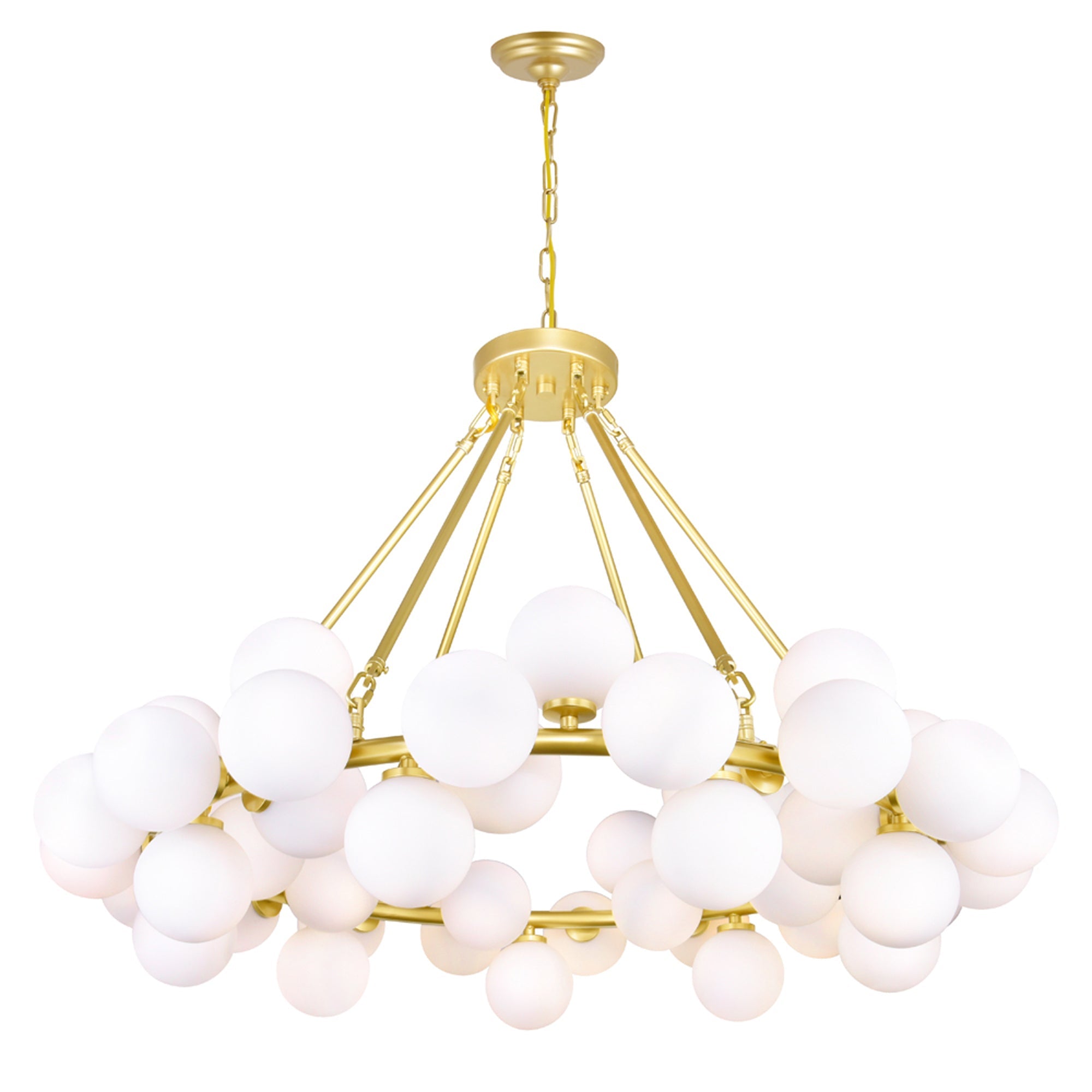 Arya 45 Light Satin Gold Chandelier - CWI Lighting