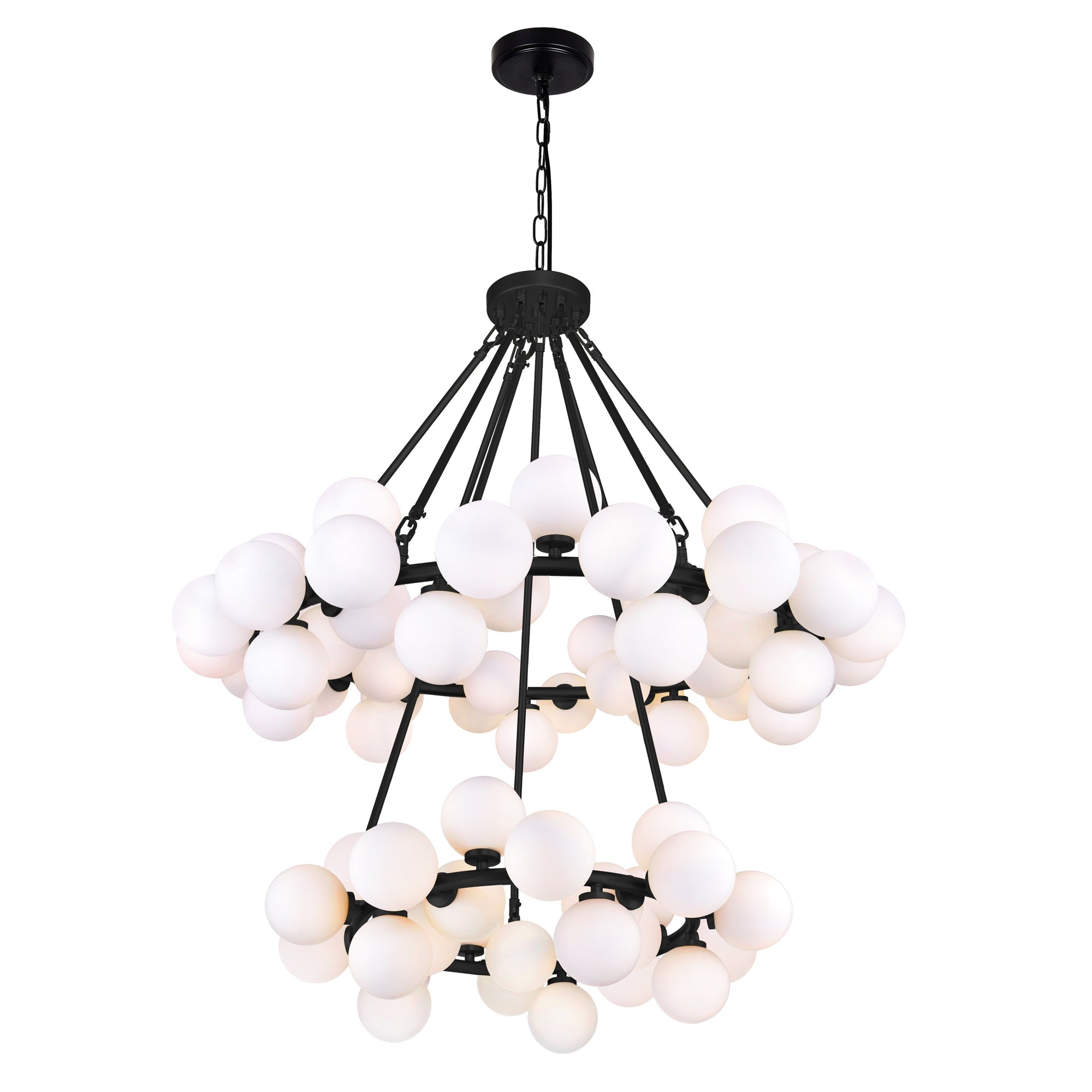 Arya 70 Light Black Chandelier - CWI Lighting