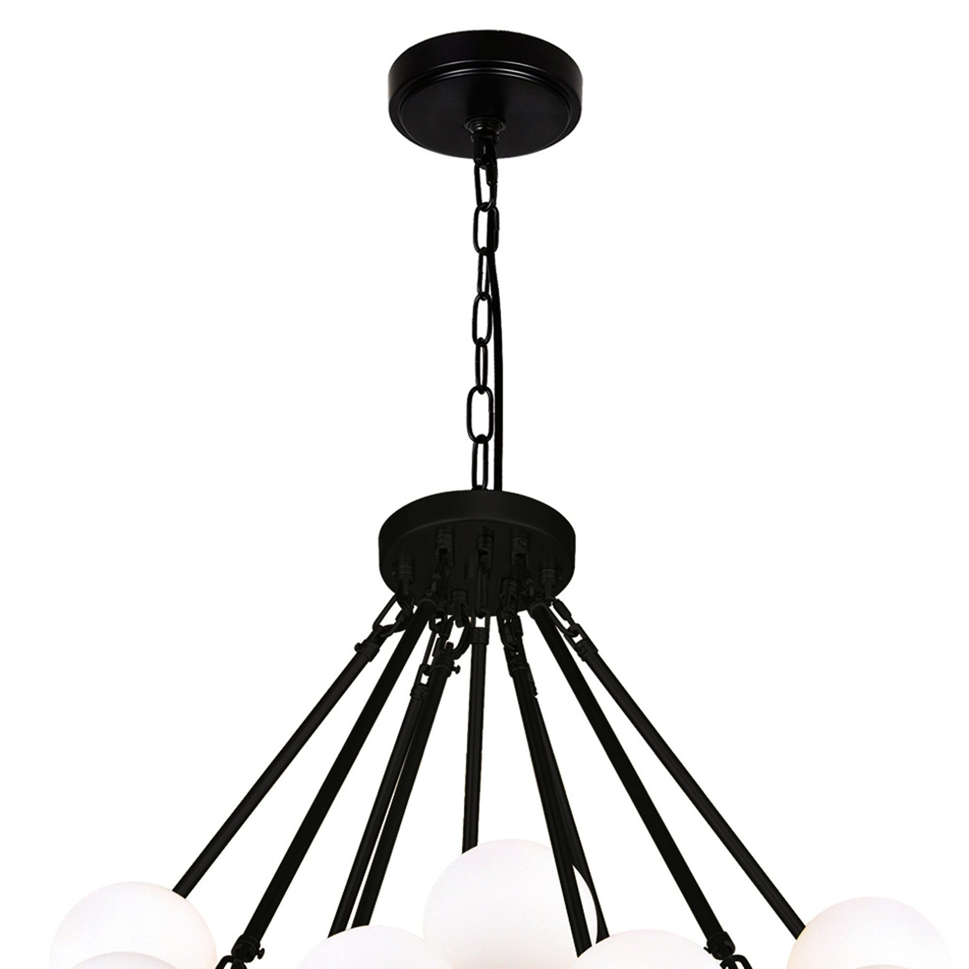 Arya 70 Light Black Chandelier - CWI Lighting