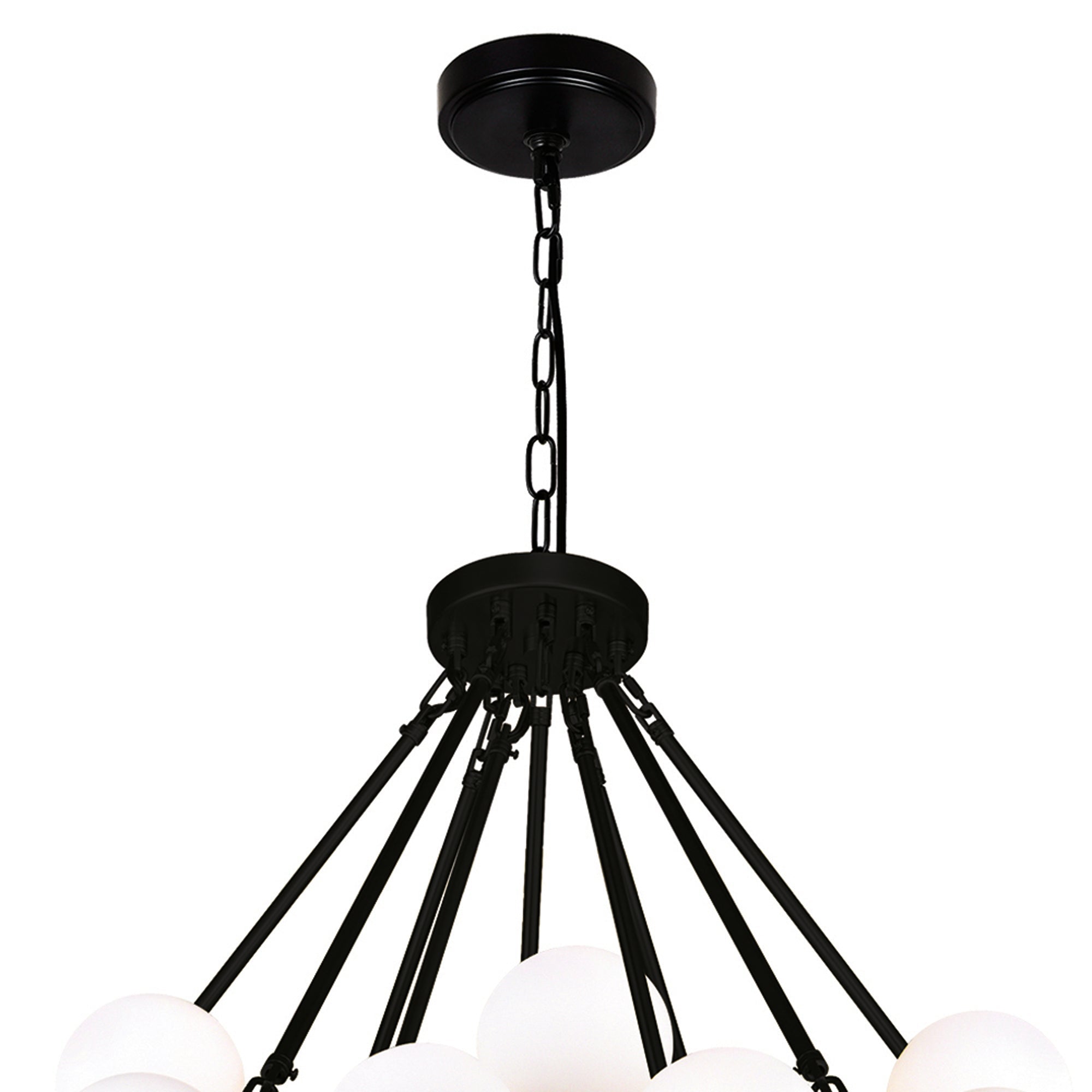 Arya 70 Light Black Chandelier - CWI Lighting