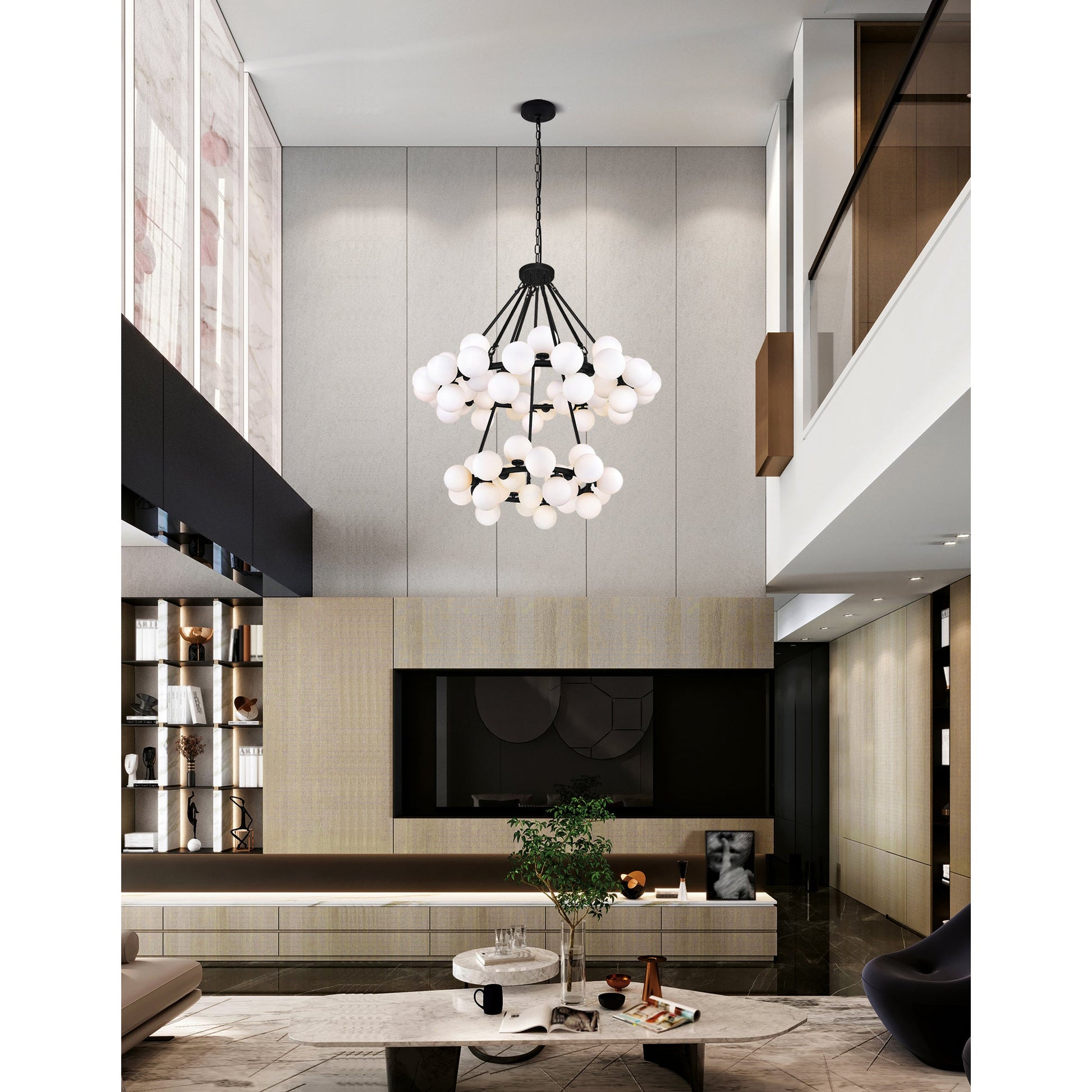 Arya 70 Light Black Chandelier - CWI Lighting