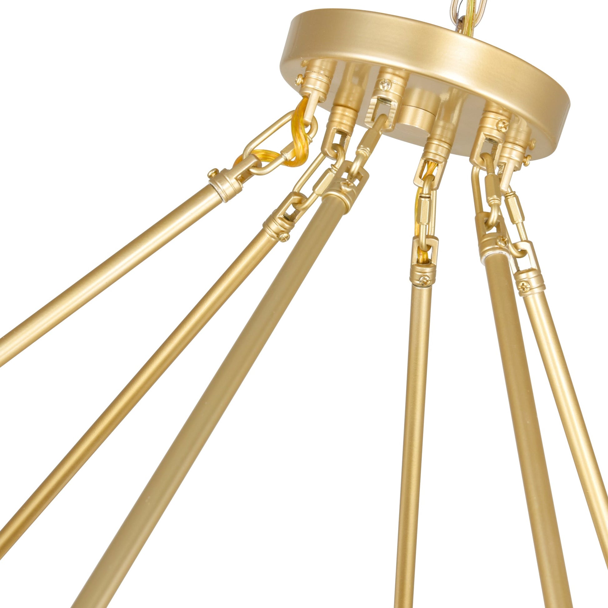 Arya 70 Light Satin Gold Chandelier - CWI Lighting