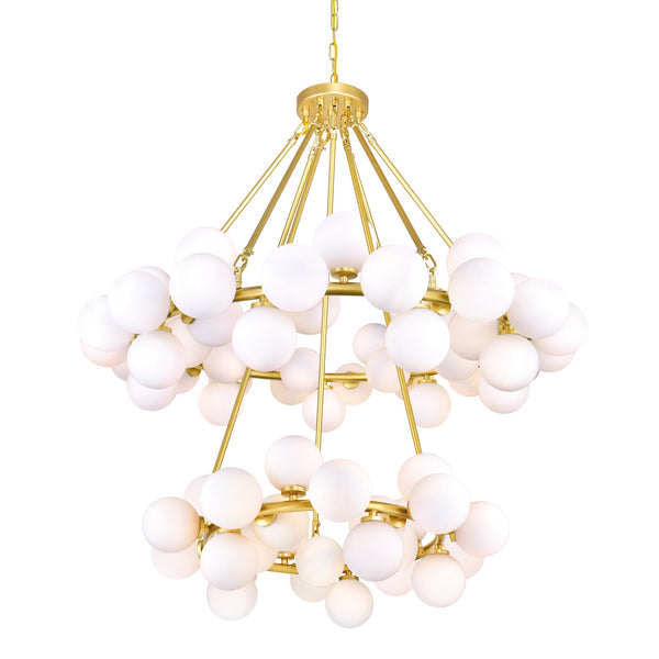 Arya 70 Light Satin Gold Chandelier - CWI Lighting