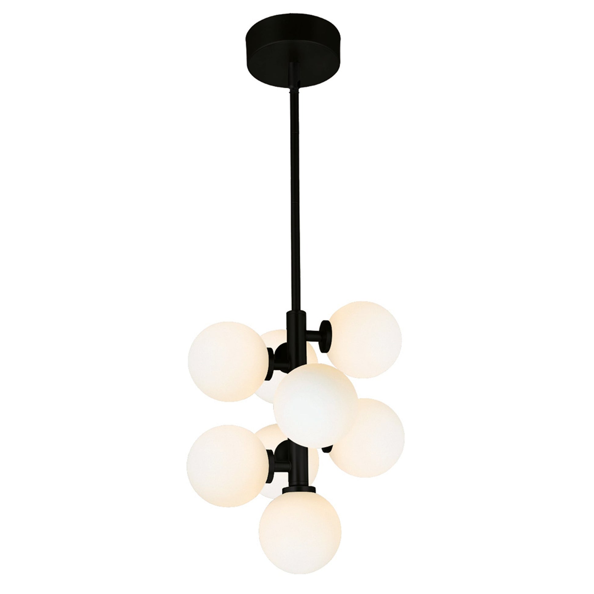 Arya 8 Light Black Pendant - CWI Lighting
