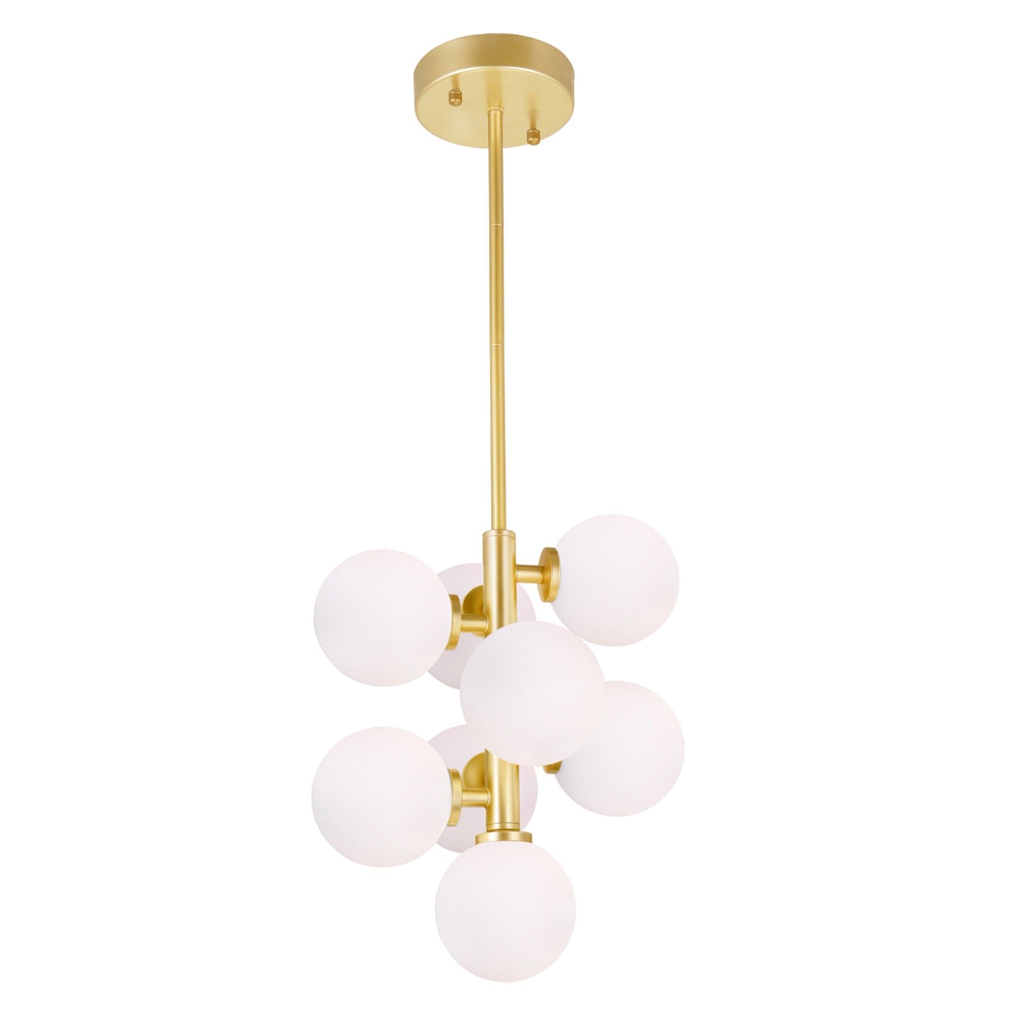 Arya 8 Light Satin Gold Pendant - CWI Lighting