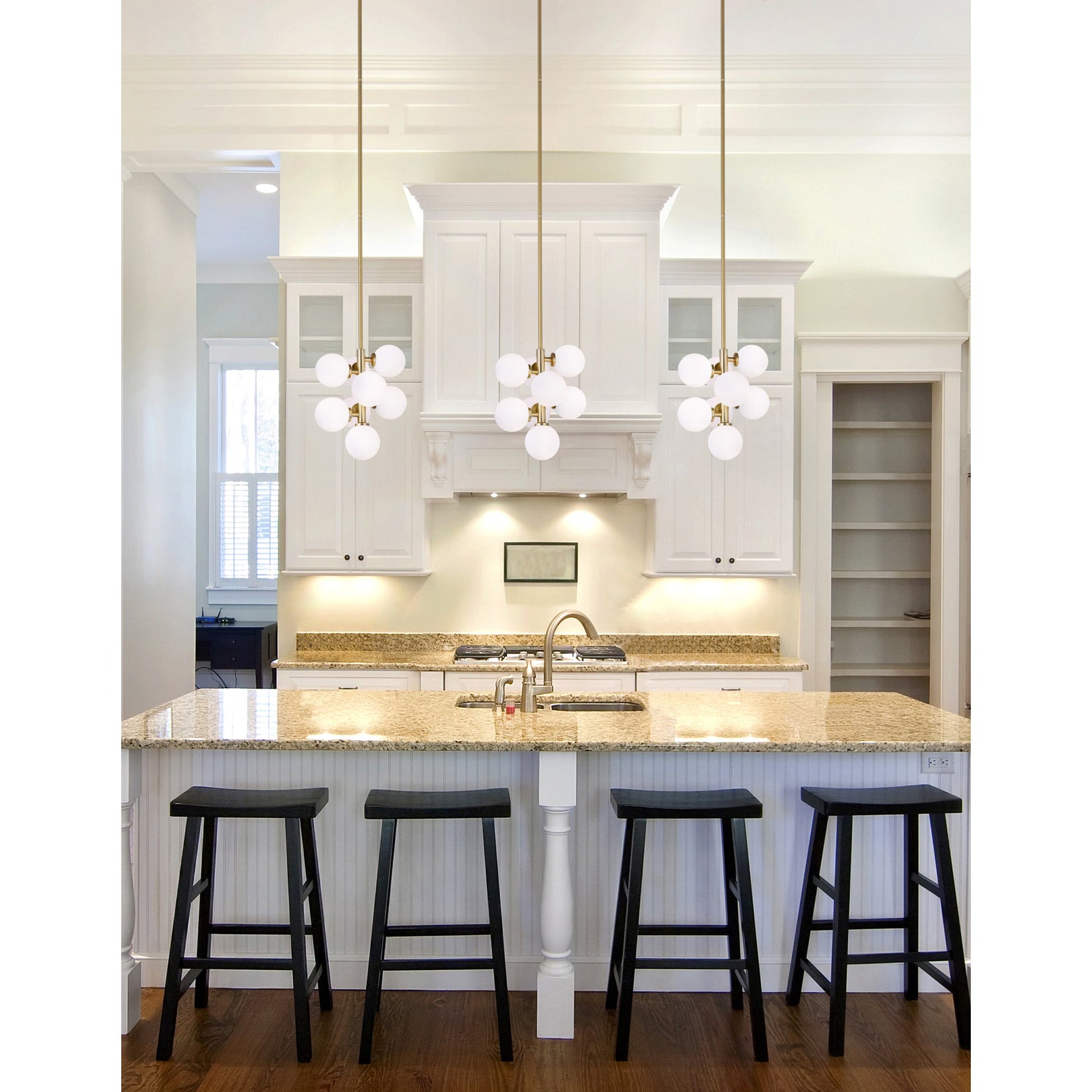 Arya 8 Light Satin Gold Pendant - CWI Lighting