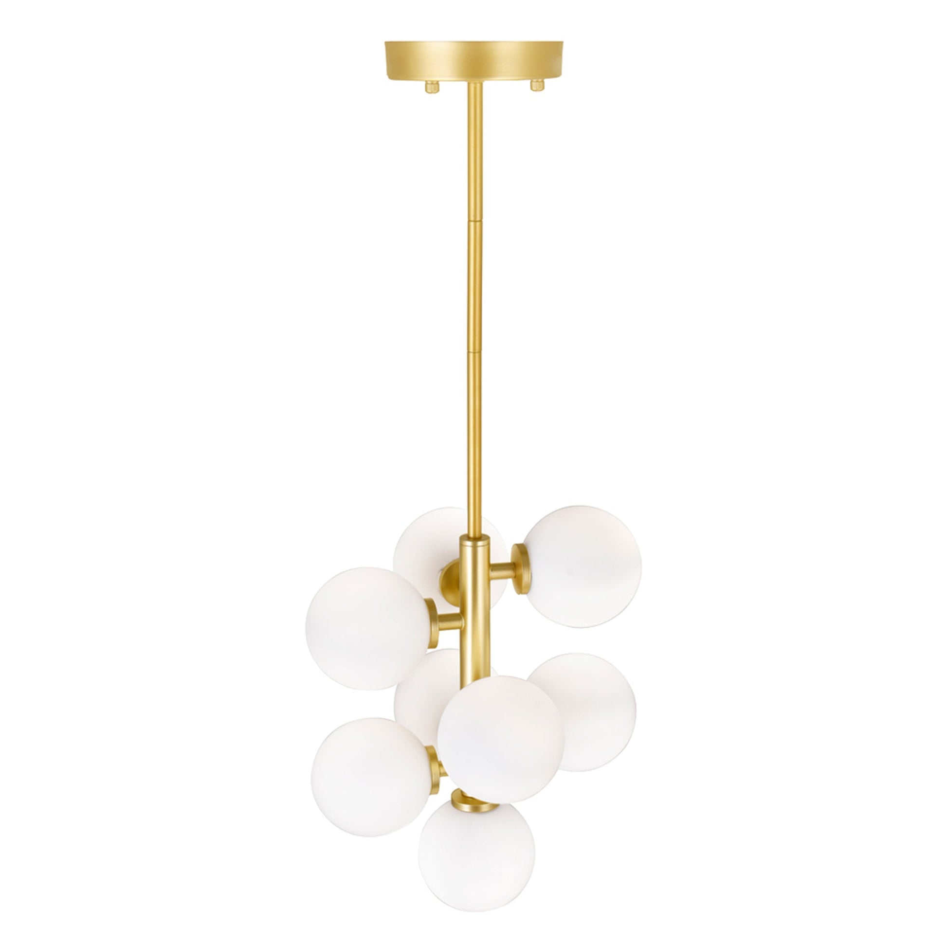 Arya 8 Light Satin Gold Pendant - CWI Lighting