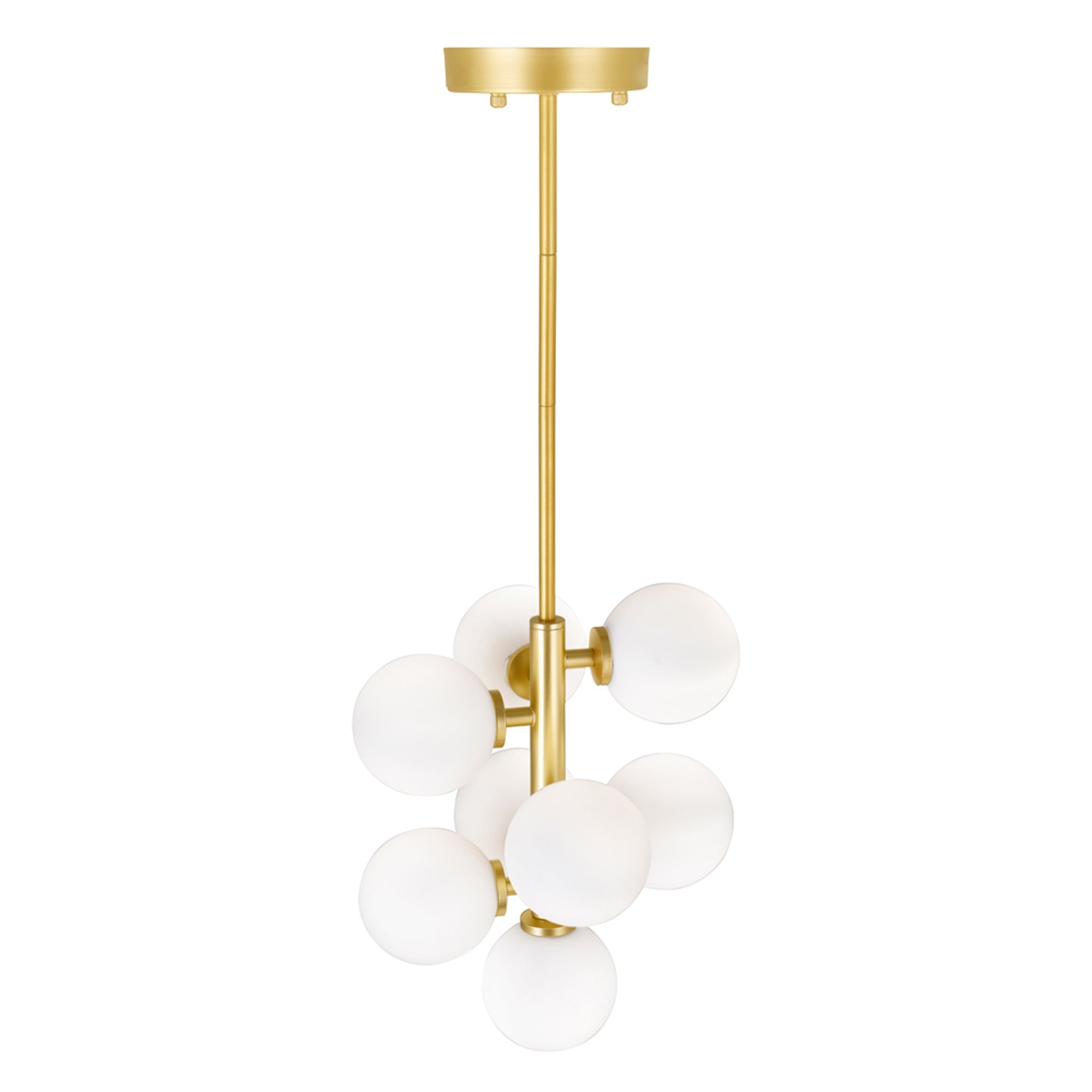 Arya 8 Light Satin Gold Pendant - CWI Lighting