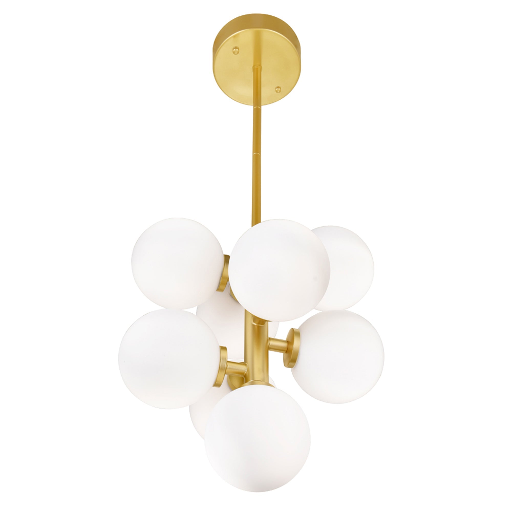 Arya 8 Light Satin Gold Pendant - CWI Lighting