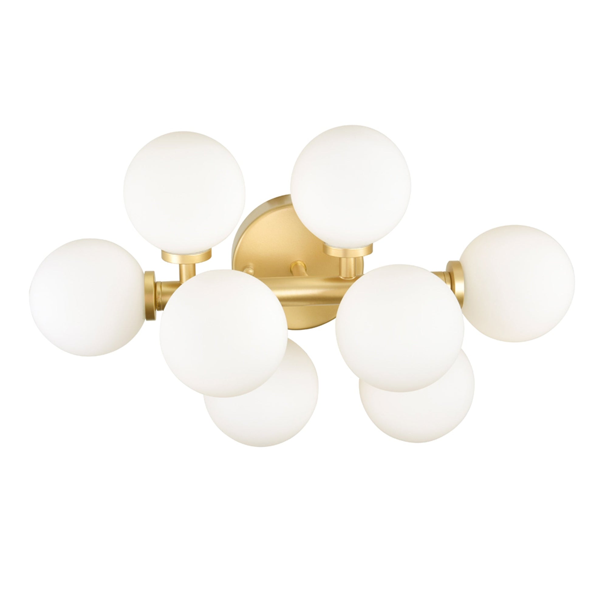 Arya 8 Light Satin Gold Vanity Light - CWI Lighting