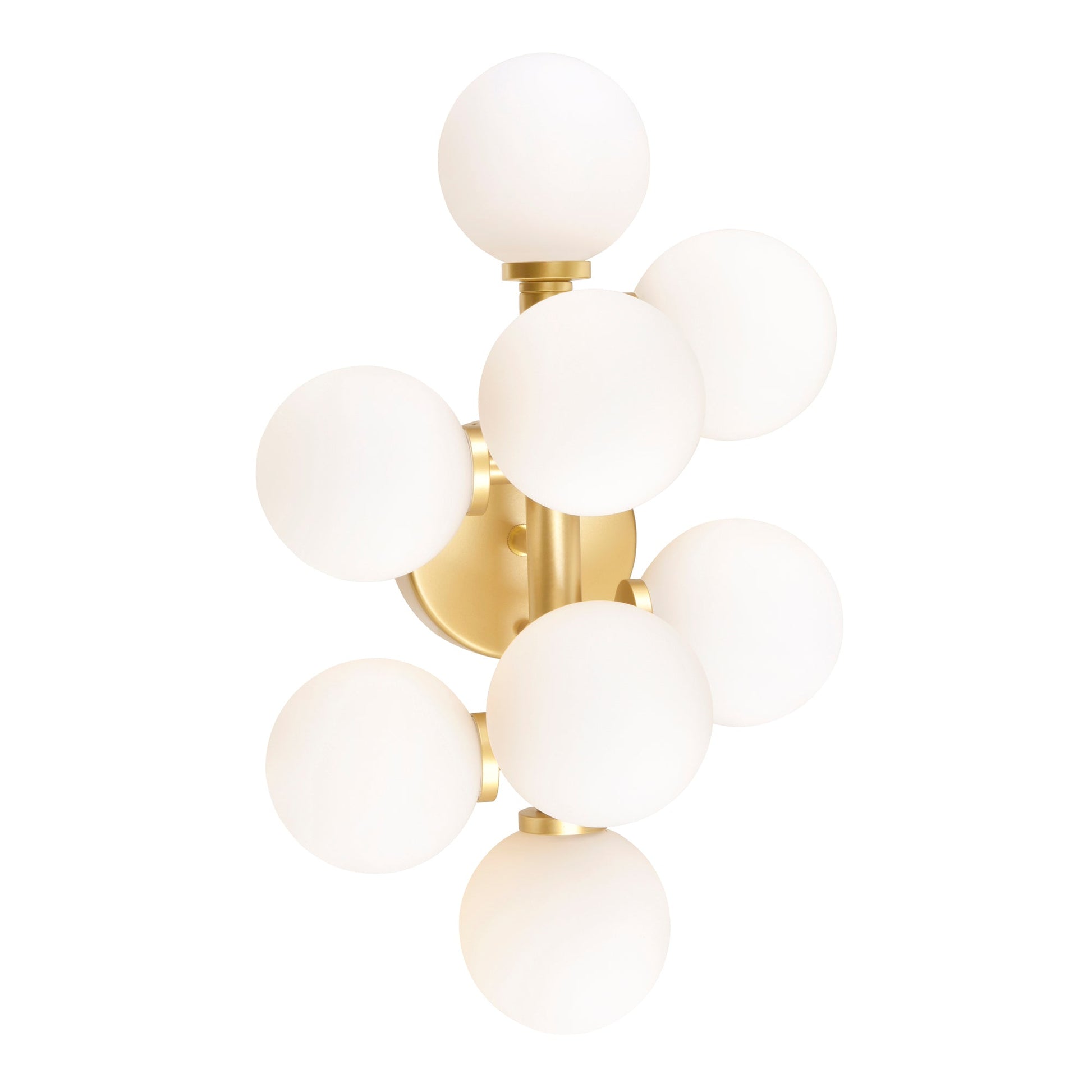 Arya 8 Light Satin Gold Vanity Light - CWI Lighting